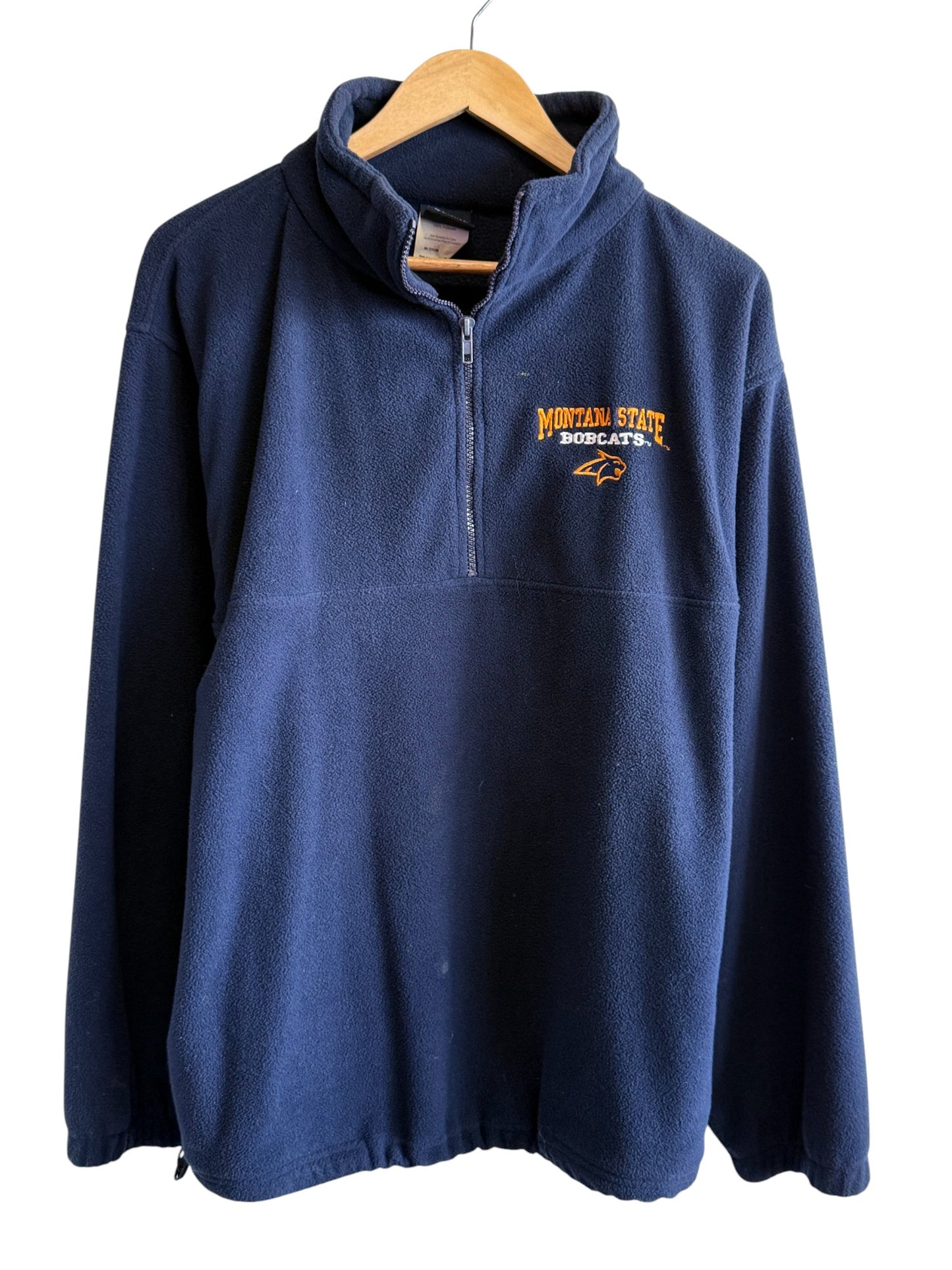 Vintage Y2K Montana State University Bobcats Quarter Zip Sweater Size Medium