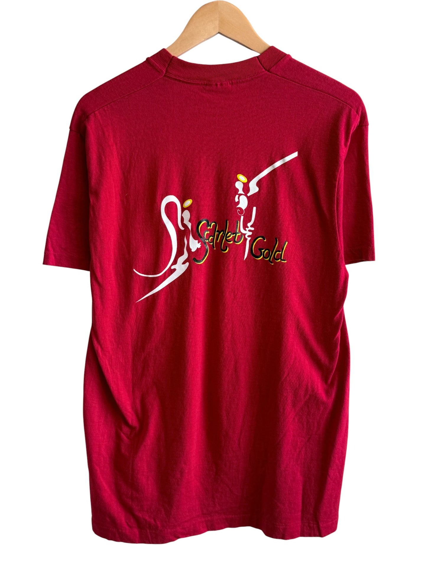 Vintage 90's Scarlet and Gold Graphic Tee Size Large