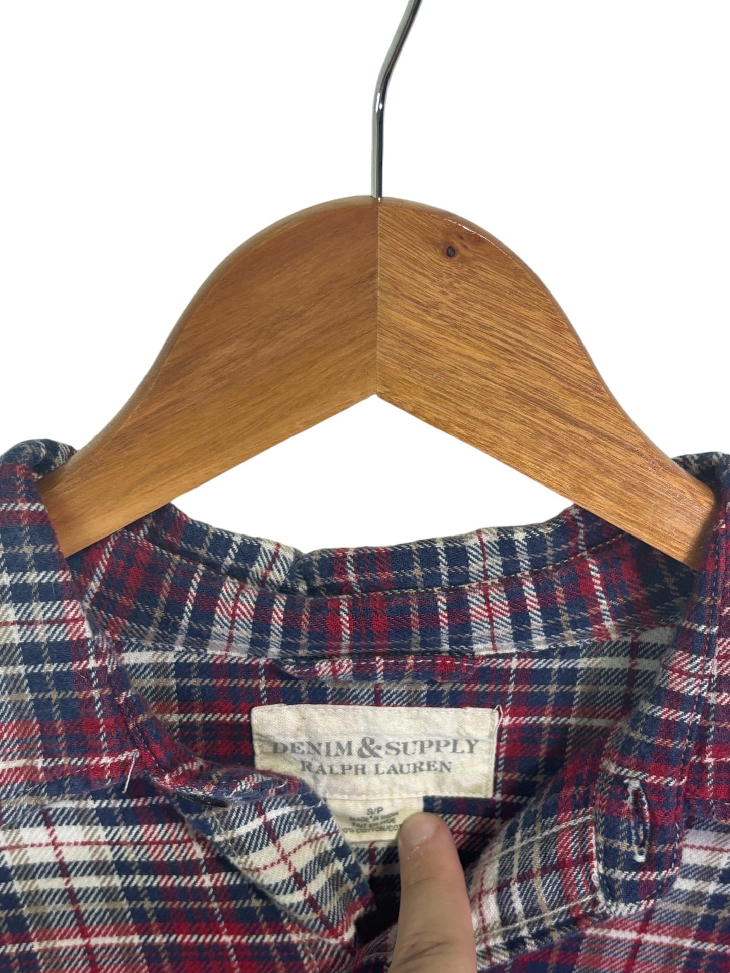 Vintage Ralph Lauren Denim Supply Plaid Button Up Long Sleeve Size Small