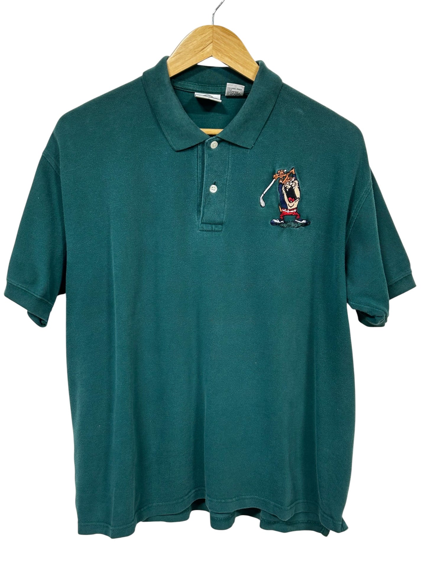 Vintage 90's Looney Tunes Taz Golf Polo Shirt Size Large