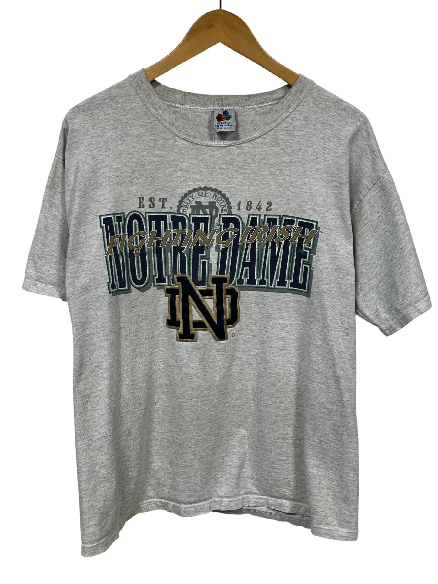 Vintage 90's Notre Dame Fighting Irish Collegiate Tee Size Large