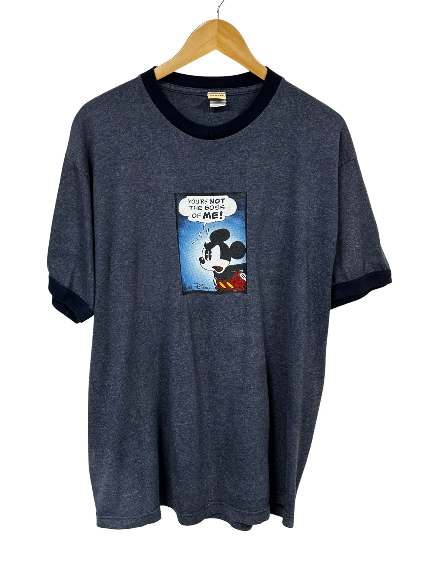Vintage 90's Disney Mickey Mouse Not the Boss of Me Cartoon Tee Size Large
