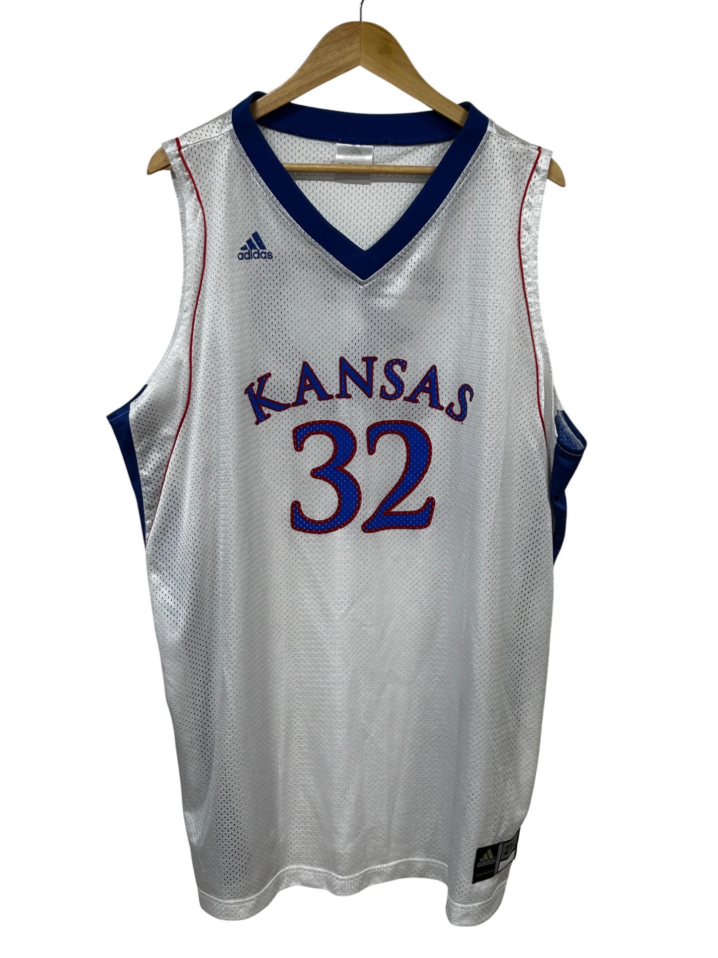 Vintage Adidas Kansas City Jayhawks #32 White College Jersey Size XXL