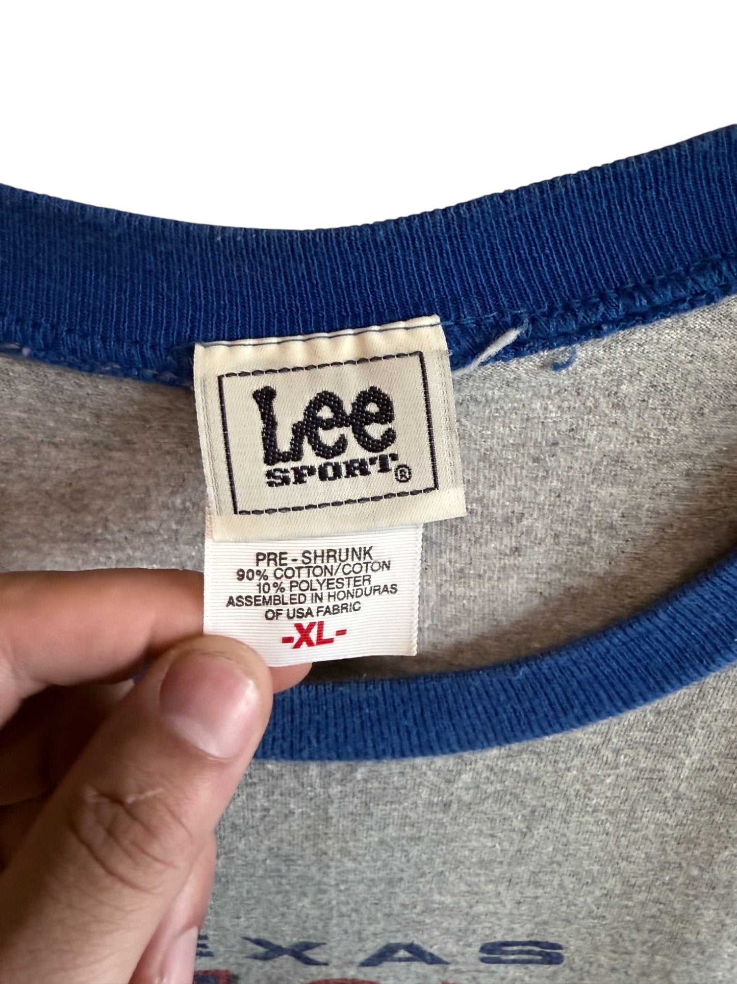 Vintage 90's Texas Rangers 3/4 Sleeve Baseball Graphic Tee Size XL