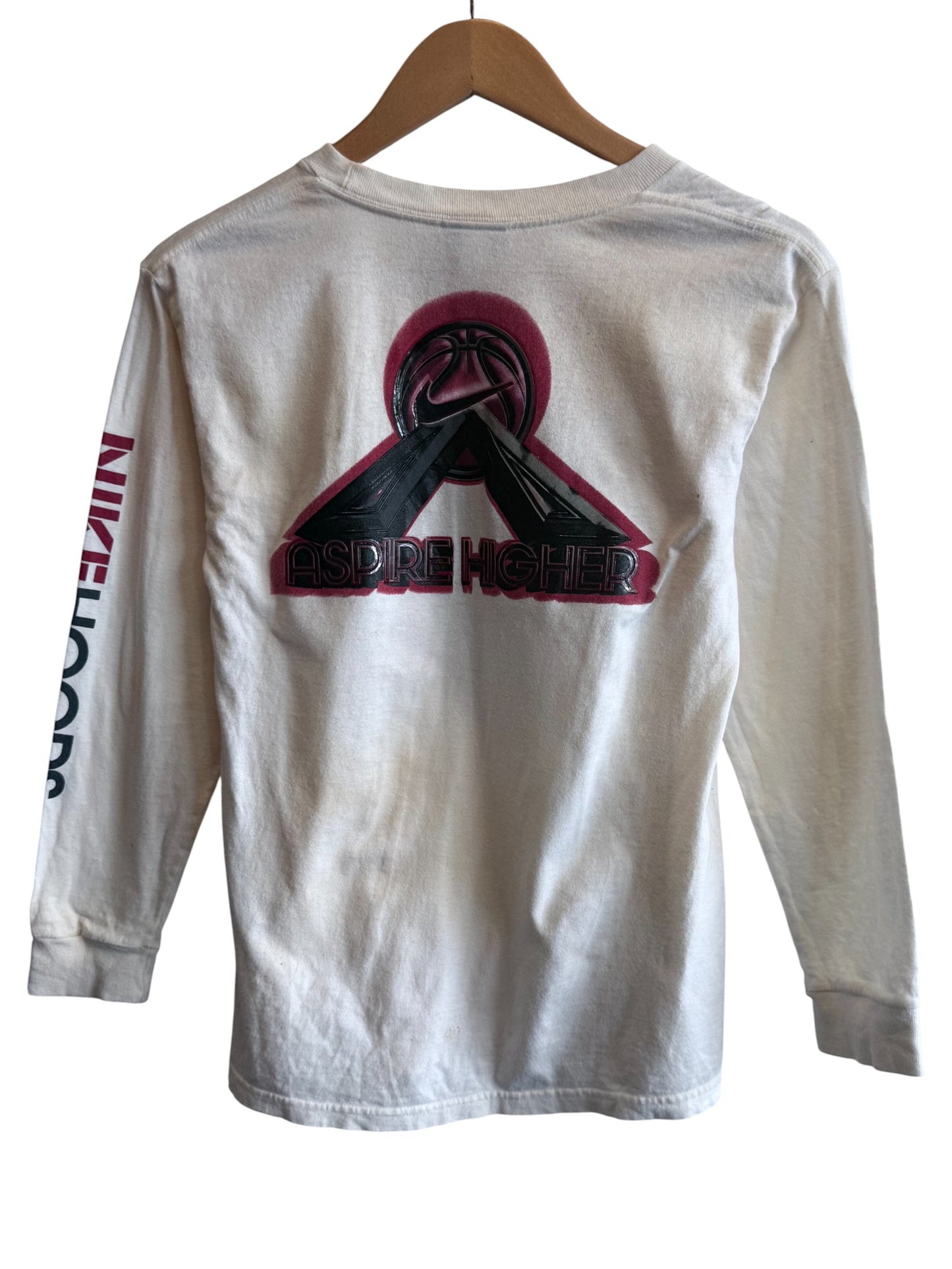 Vintage Y2K Nike Hoops Basketball Swoosh Logo Long Sleeve Shirt Size Medium