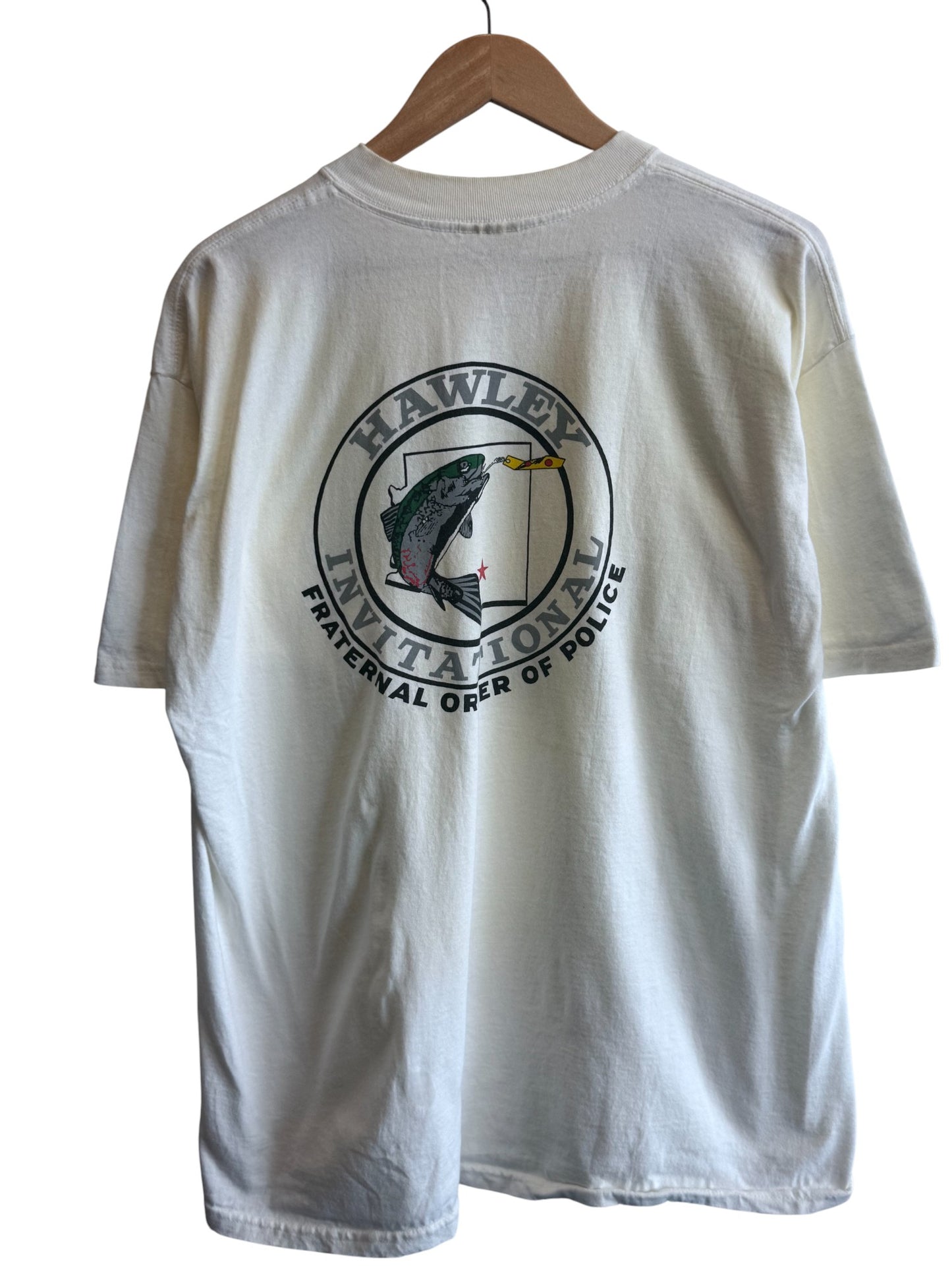 Vintage 90's Arizona Hawley Invitation Police Fishing Tournament Tee Size XL