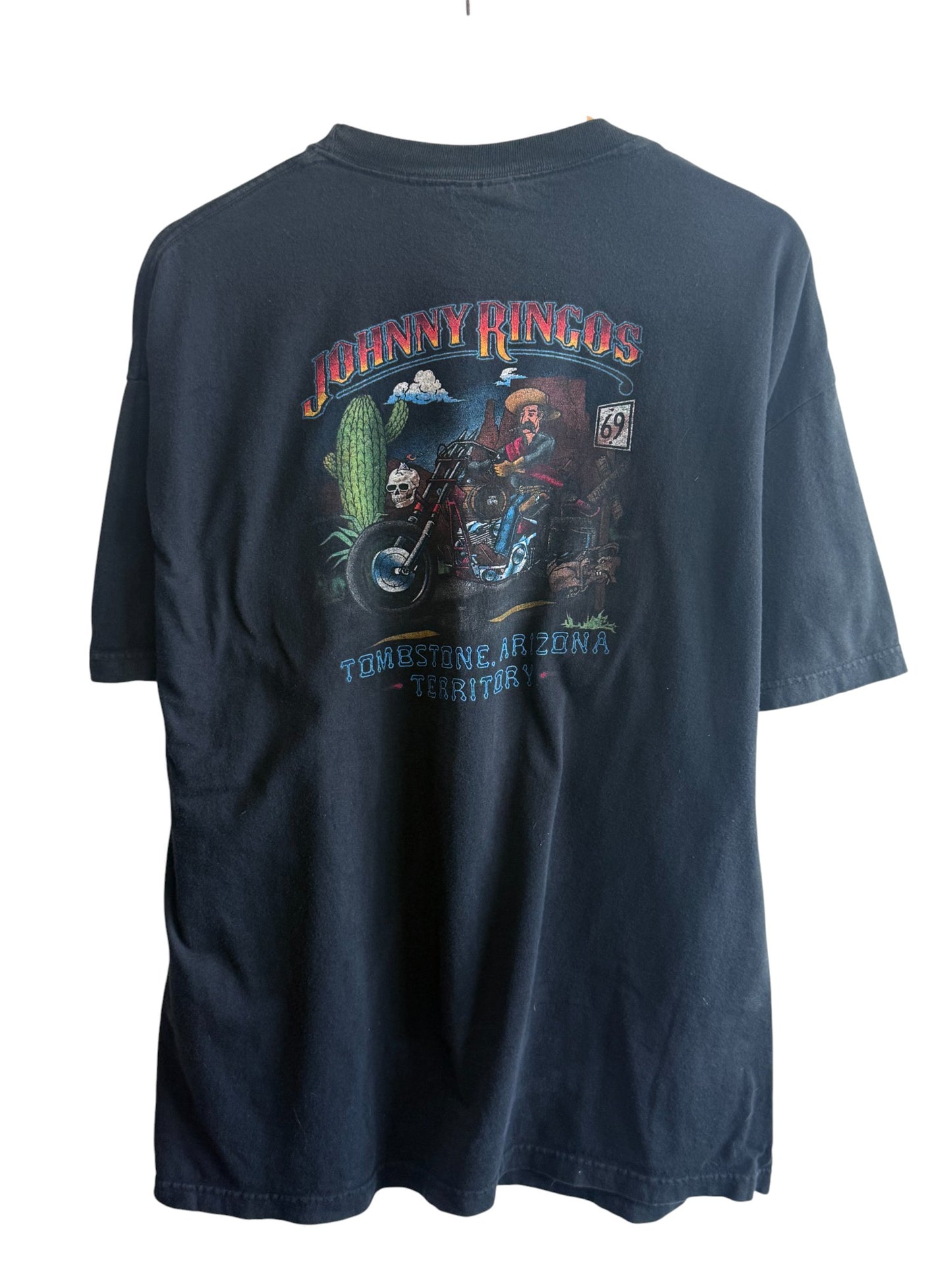 Vintage Johnny Ringo's Tombstone Arizona Biker Graphic Tee Size XL