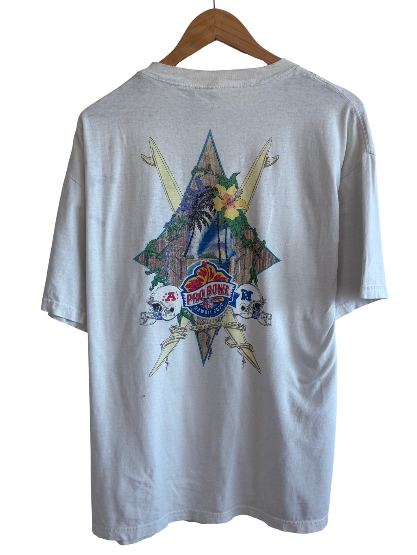 Vintage 2000 NFL Pro Bowl Hawaii Football Graphic Tee Size XXL