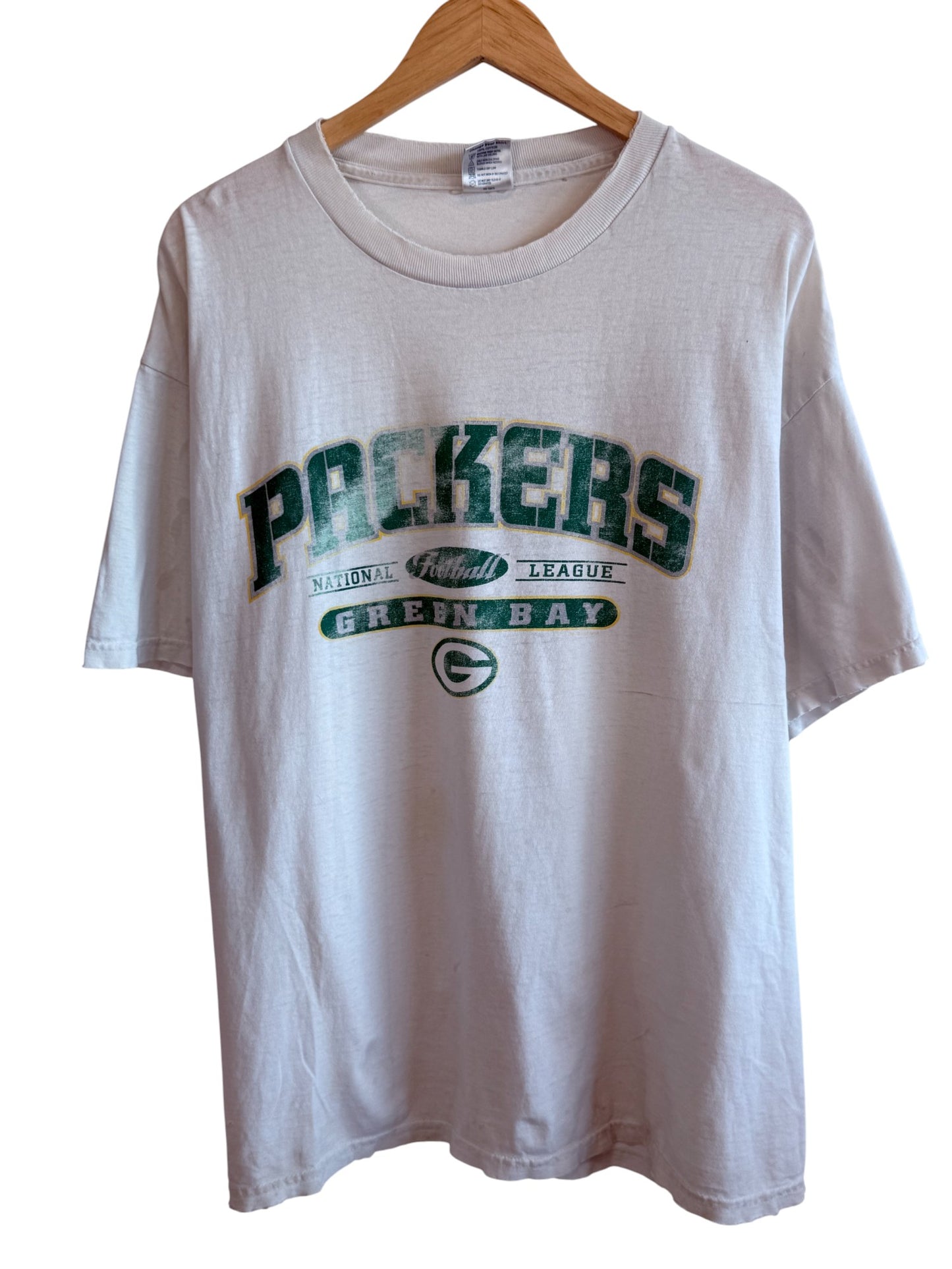 Vintage 90's Green Bay Packers NFL Logo Graphic Tee Size XL