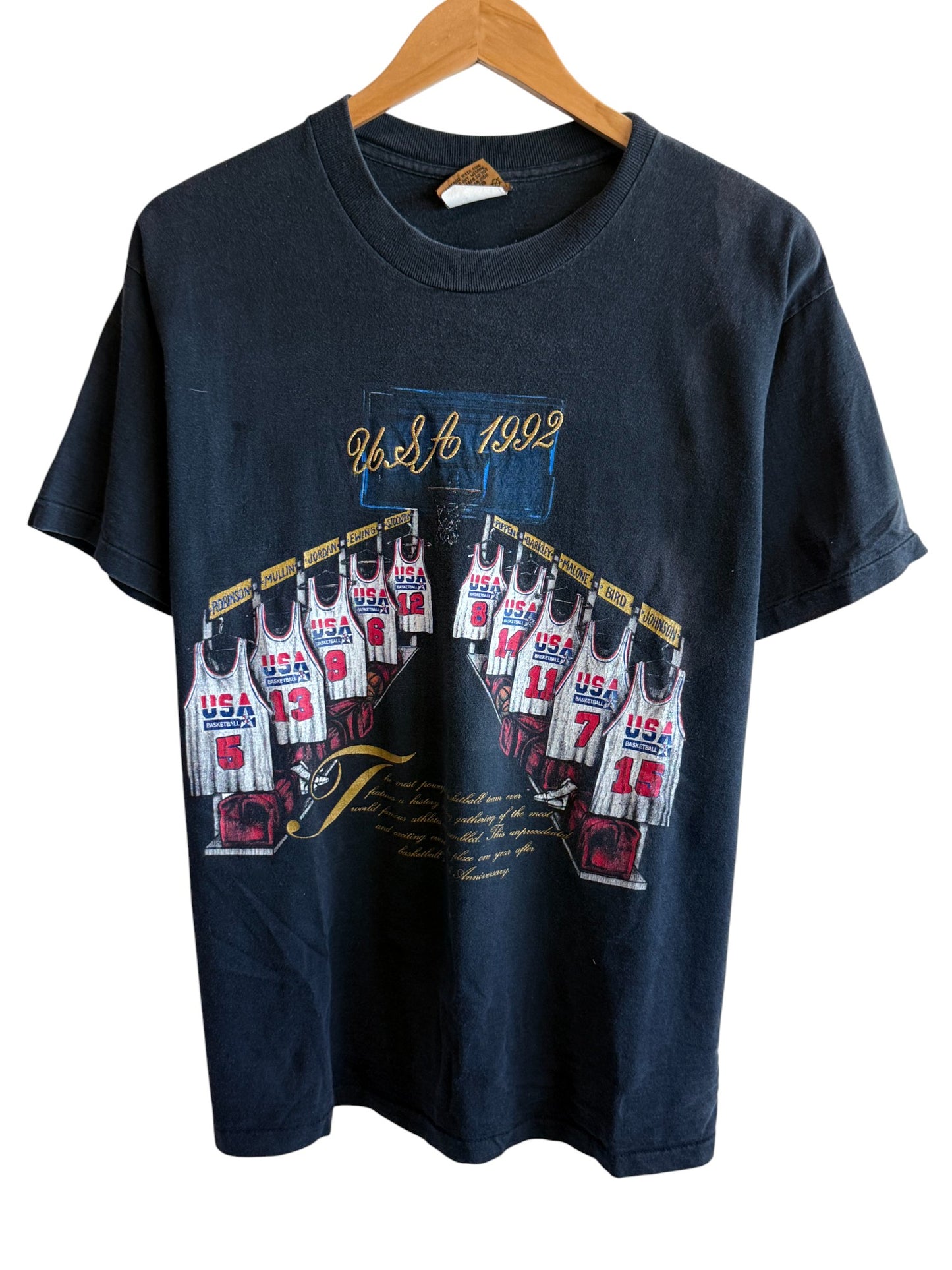 Vintage 1992 Nutmeg USA Olympic Dream Team Basketball Tee Size Medium