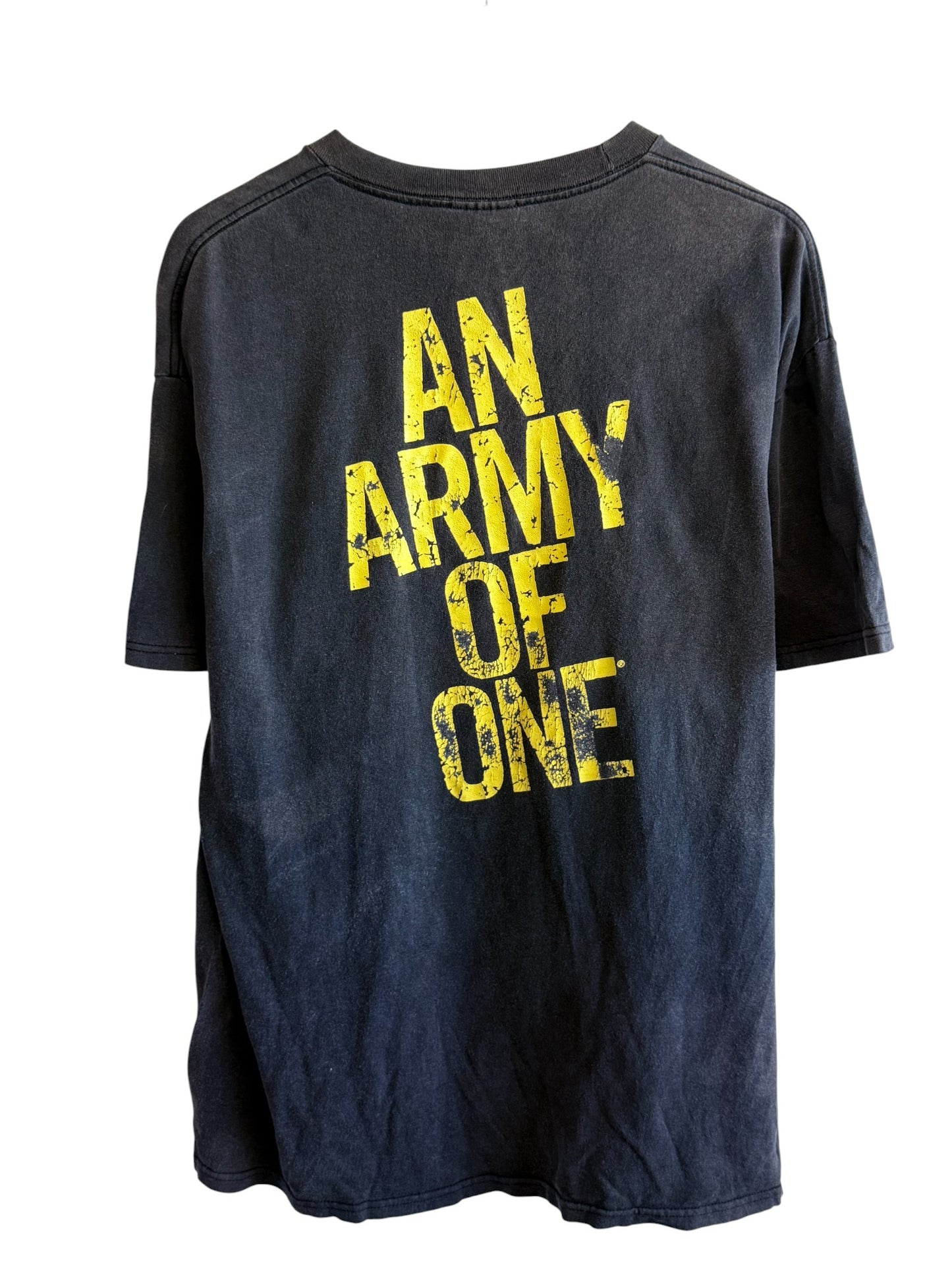 Vintage Y2K Faded Army of One Military Graphic Tee Size XL