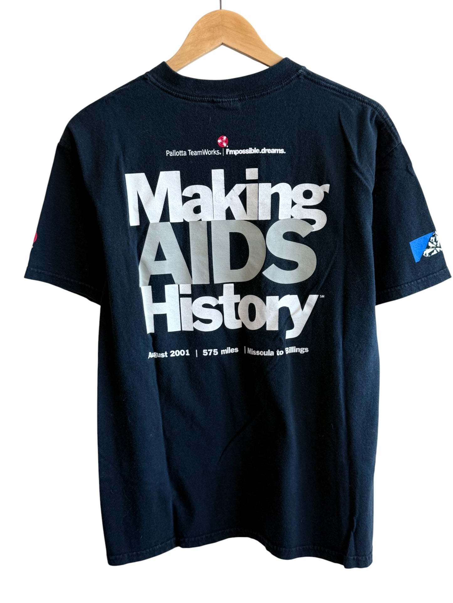 Vintage Y2K Montana AIDS Vaccine Ride Graphic Tee Size Large