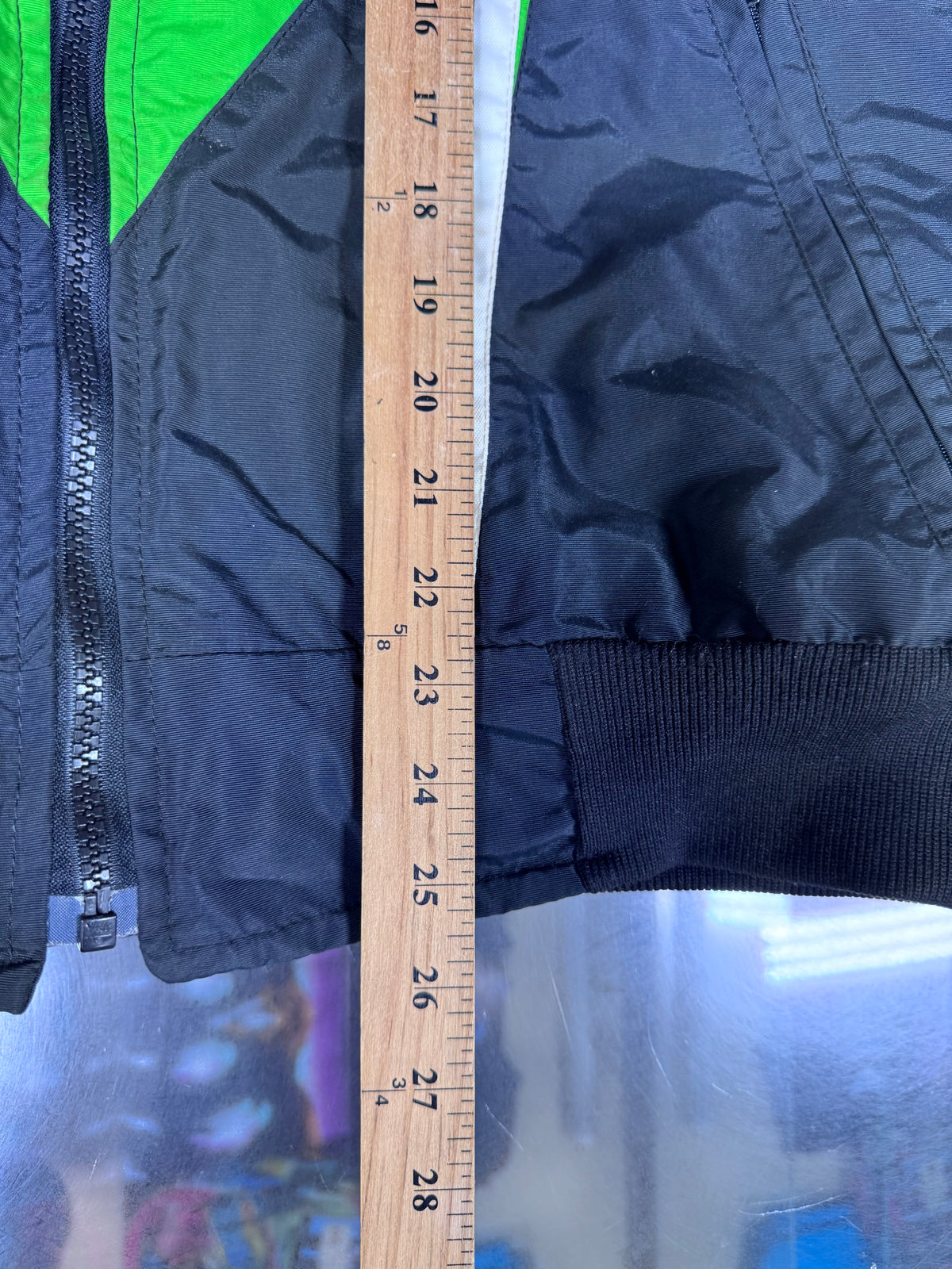 Vintage Arctic Cat Snowmobile Racing Black Green Jacket Size Medium