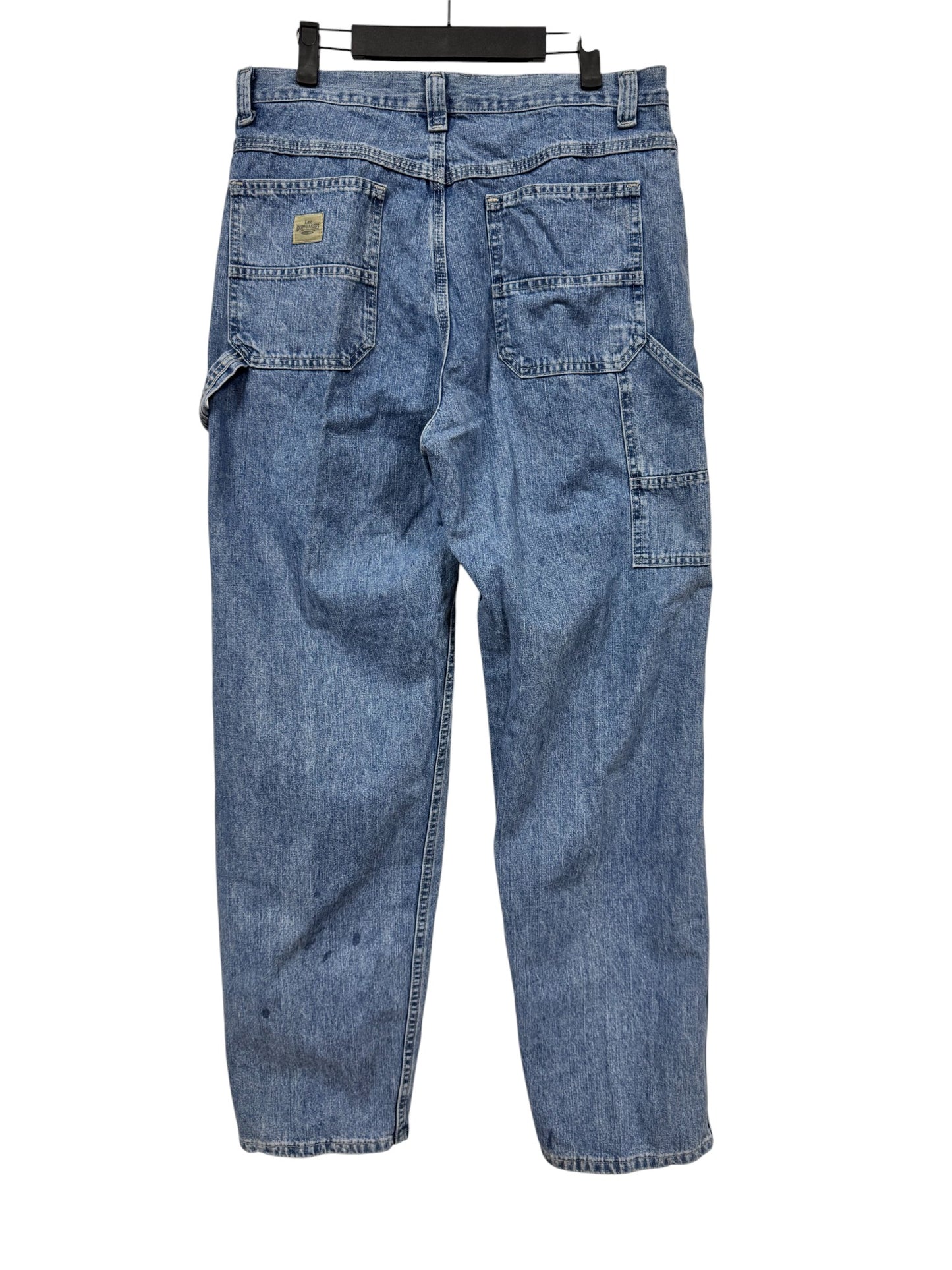 Vintage 90's Lee Denim Cargo Pocket Carpenter Jeans Size 32x34
