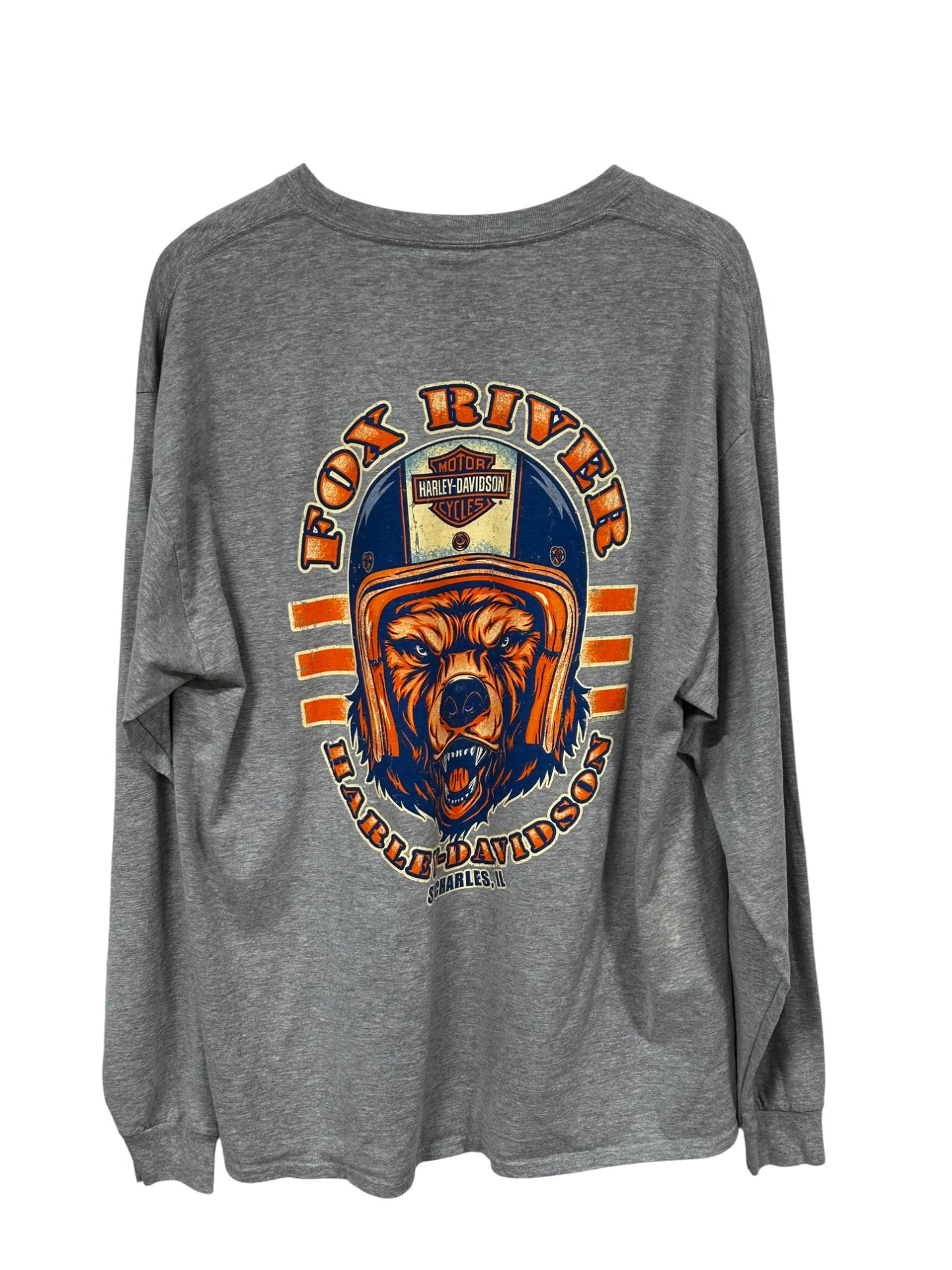 Harley Davidson Fox River Illinois Biker Long Sleeve Shirt Size XL