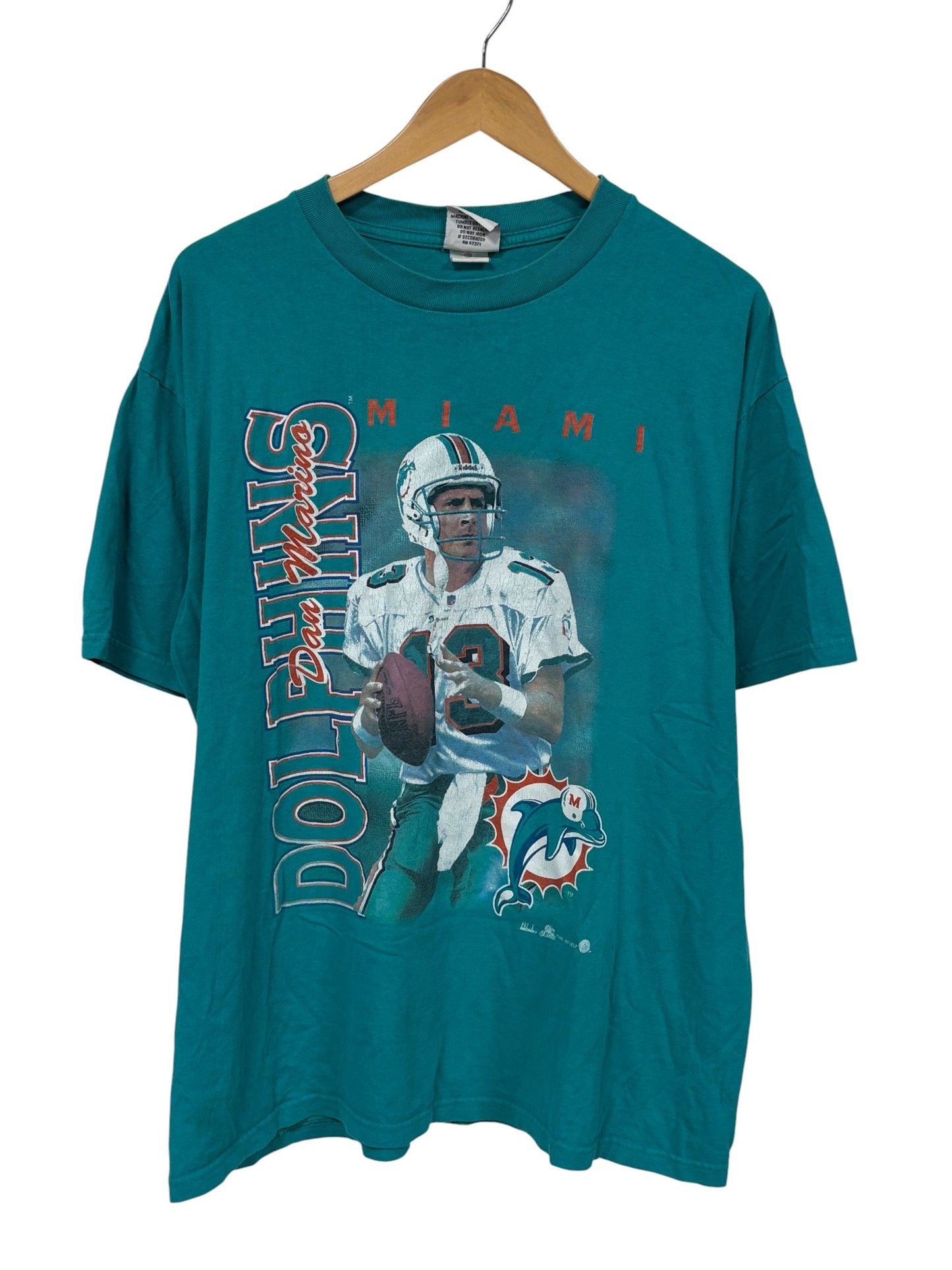 Vintage 90's Miami Dolphins Dan Marino NFL Graphic Tee Size XL