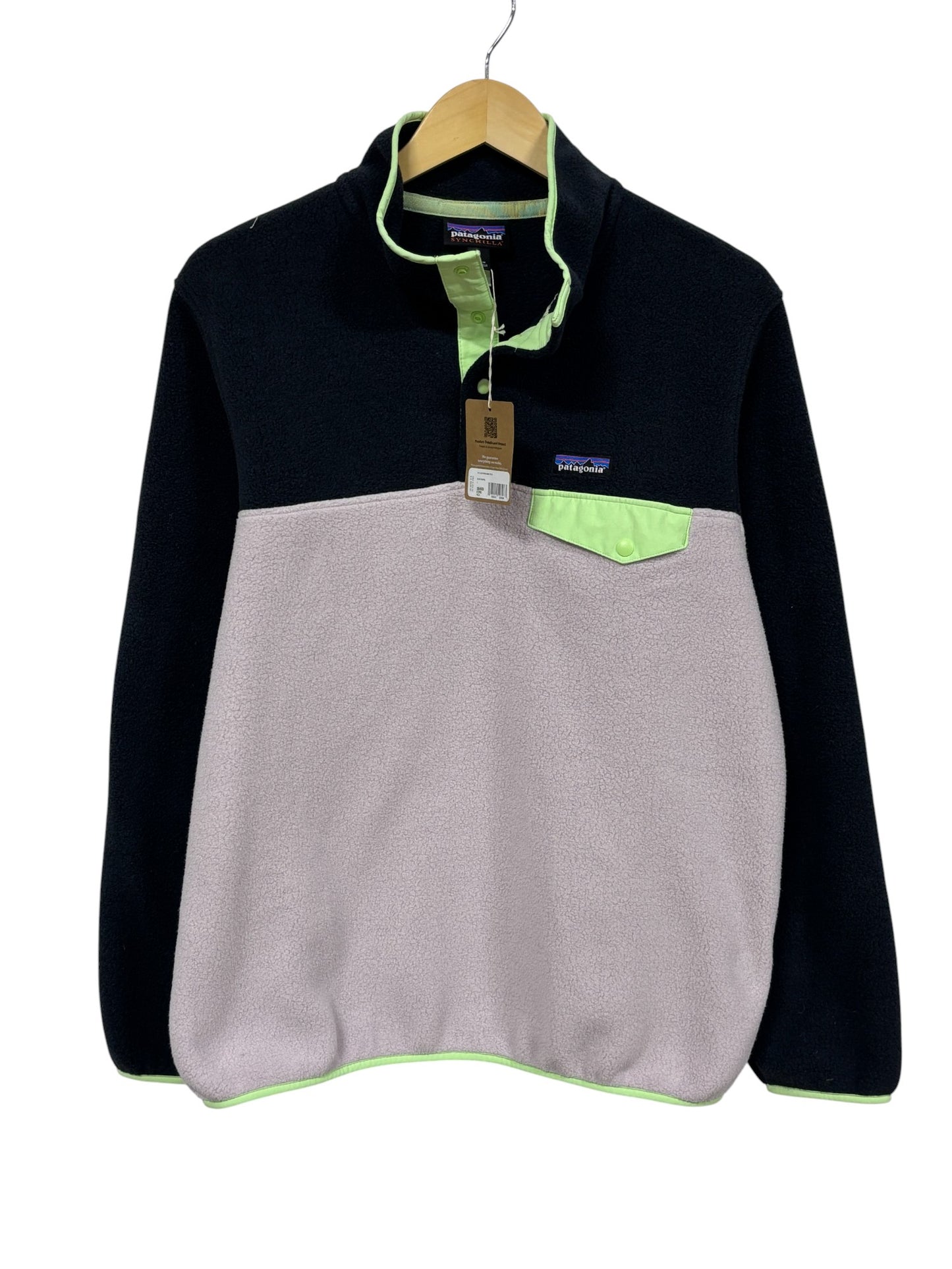 Patagonia Synchilla Snap T Pink Navy Blue NWT Size Large