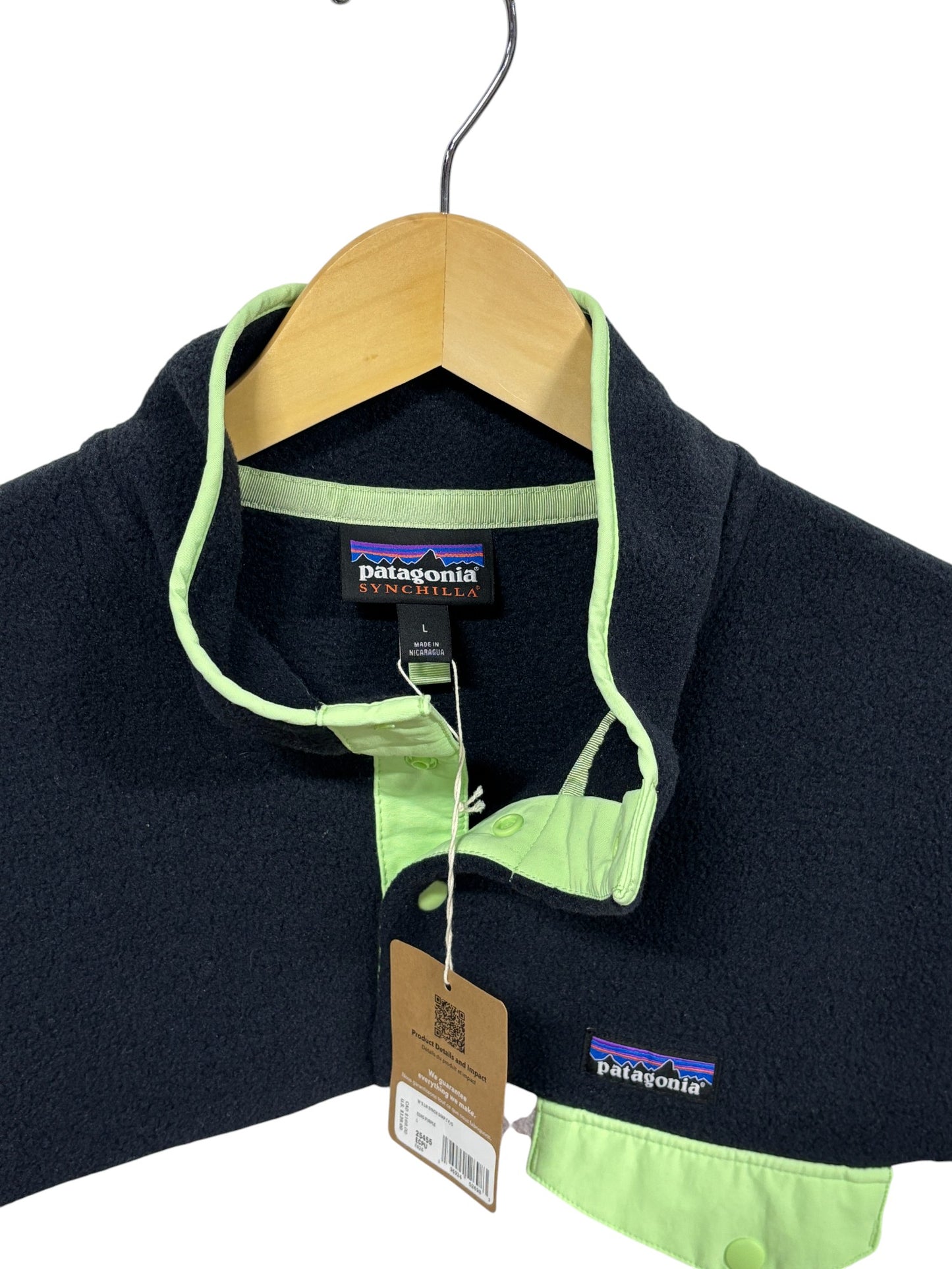 Patagonia Synchilla Snap T Pink Navy Blue NWT Size Large