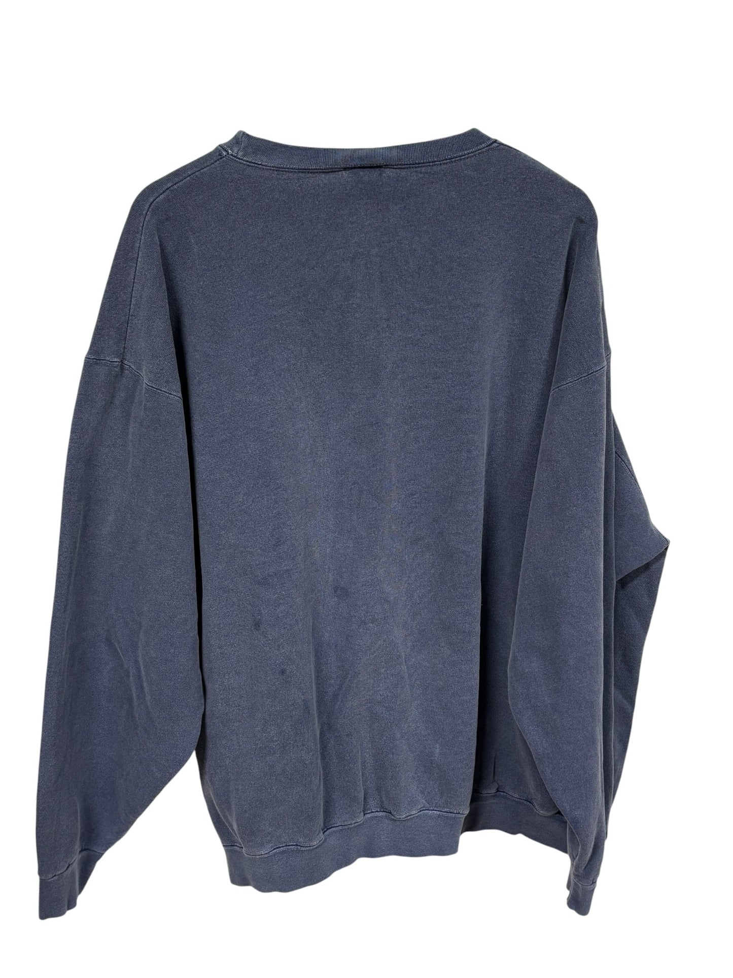 Vintage 90's Rocke Gear Overdyed Blue Classic Logo Sweater Size XXL