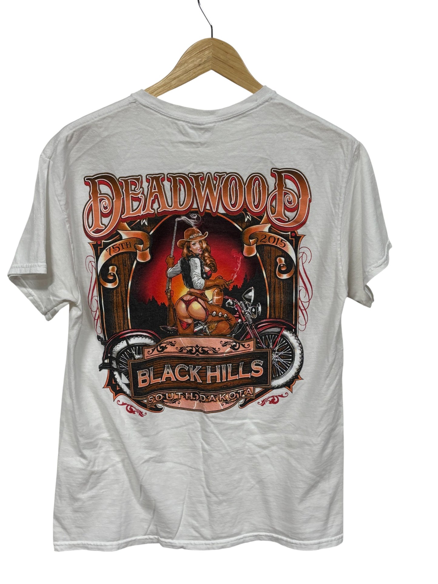 Harley Davidson Sturgis Black Hills Deadwood Biker Babe Tee Size Medium