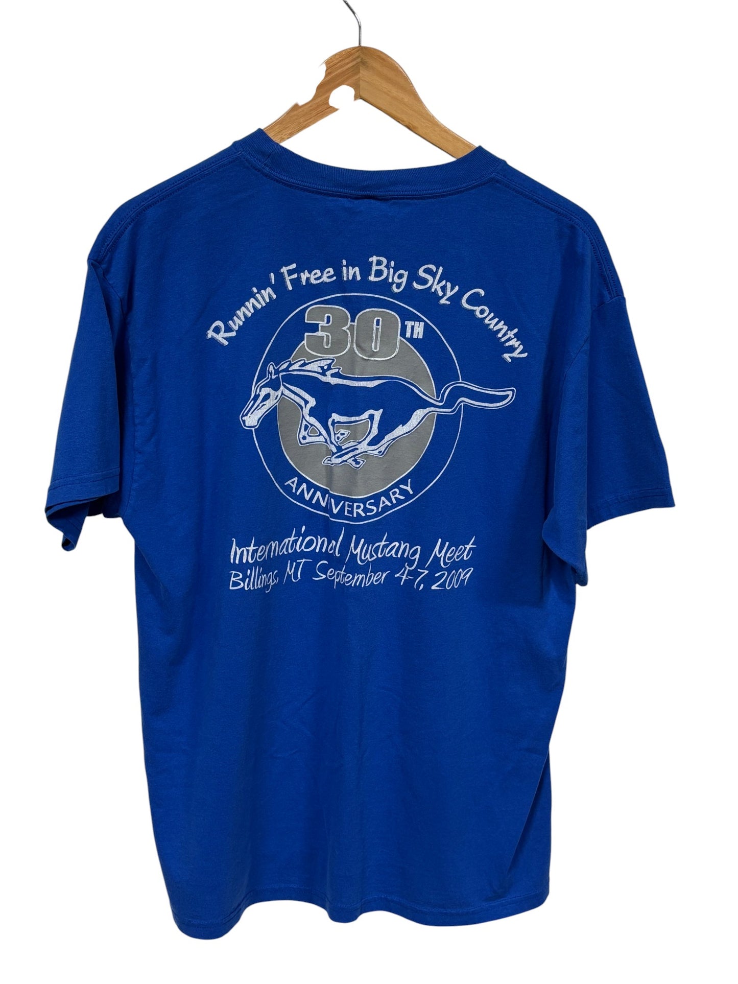 Billings Montana Ford Mustang Meet Racing Graphic Tee Size Large