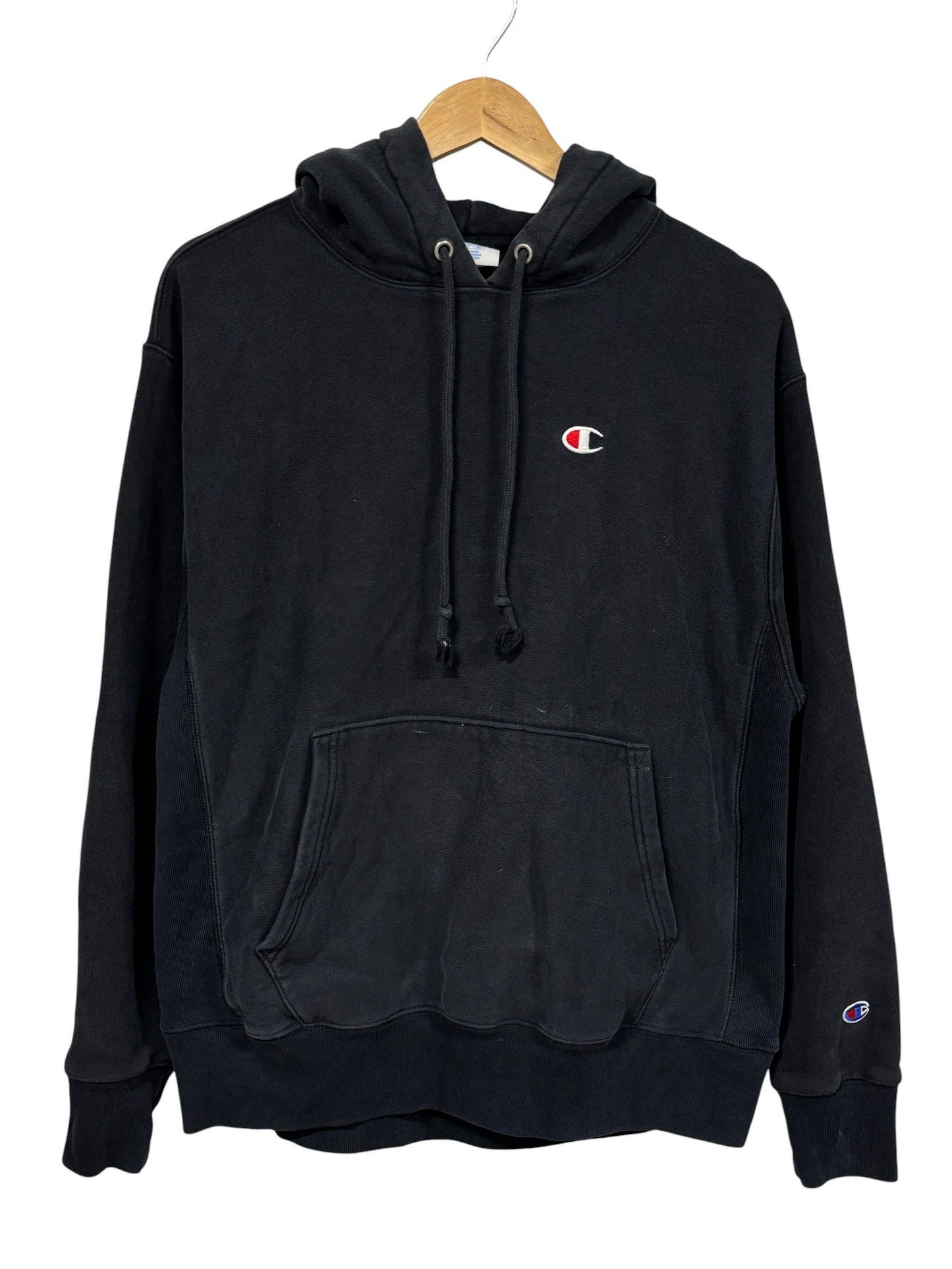 Champion Black Reverse Weave Hoodie Size Large