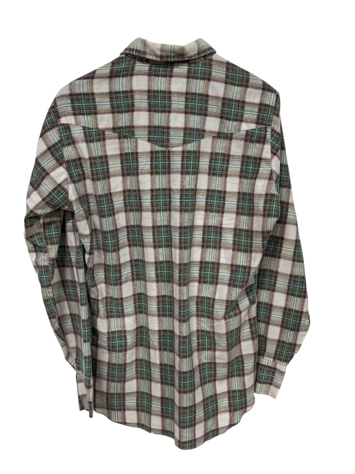Vintage Ely Plains Flannel Pearl Snap Western Button Up Shirt Size XL