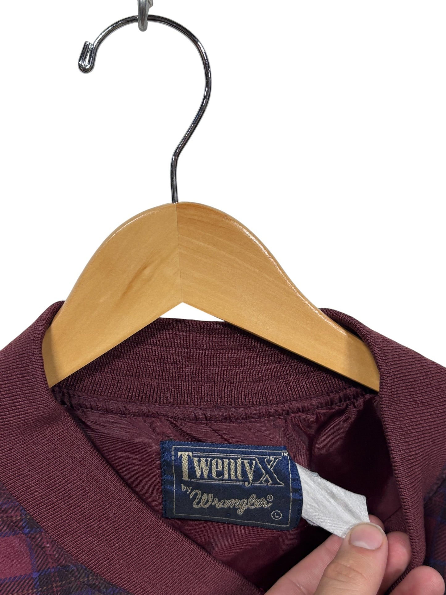 Vintage Wrangler Twenty X Plaid Windbreaker Pullover Jacket Size Large