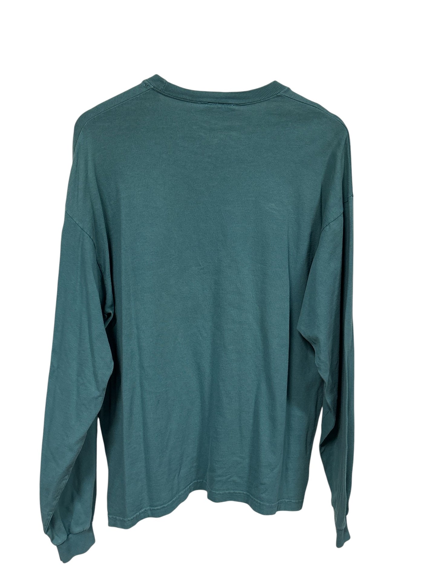 Vintage 90's Rocke Gear Classic Logo Overdyed Green Shirt Size Medium
