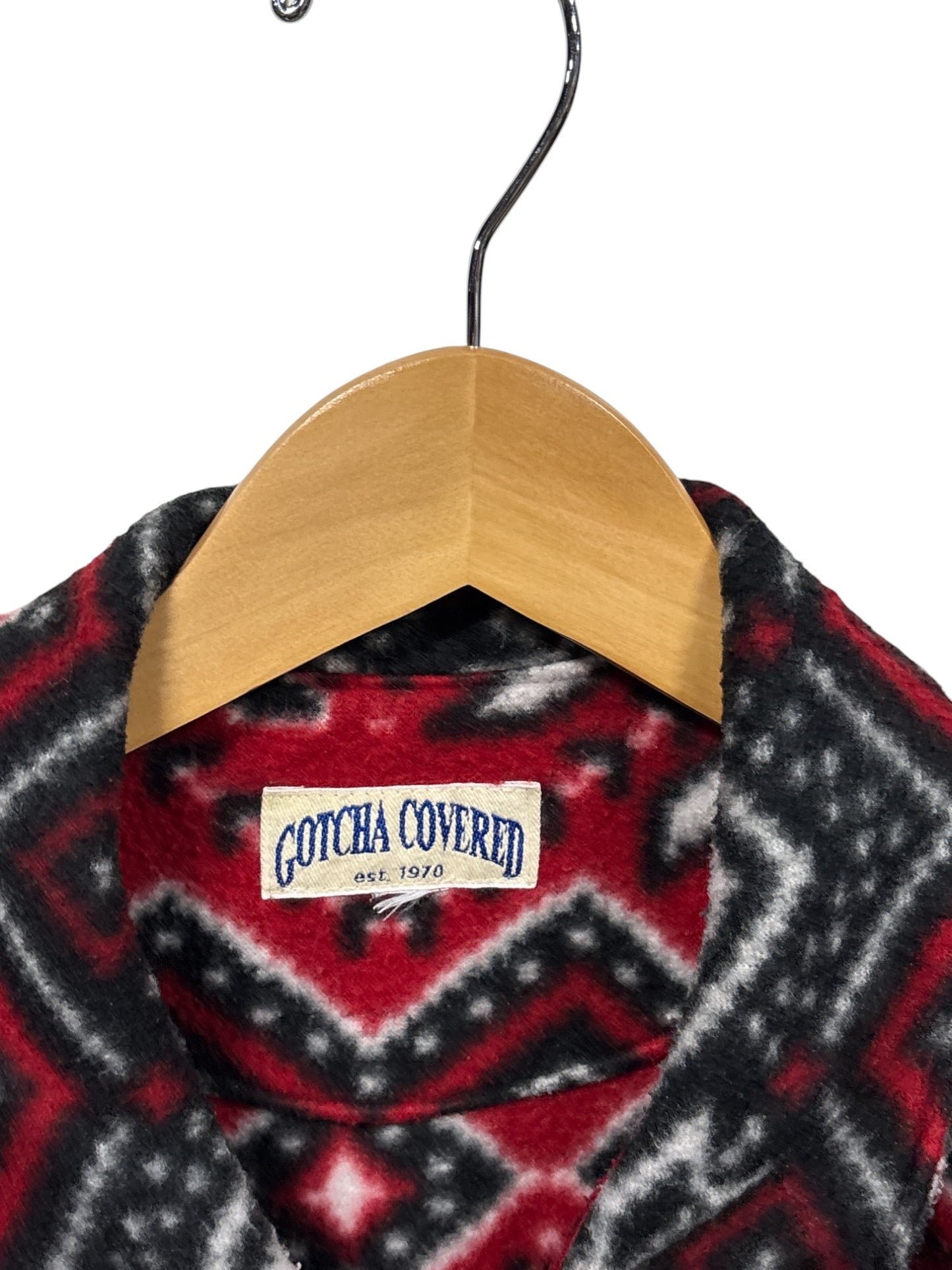 Vintage 90's Women's Gotcha Covered Red Fleece Jacket Size Large