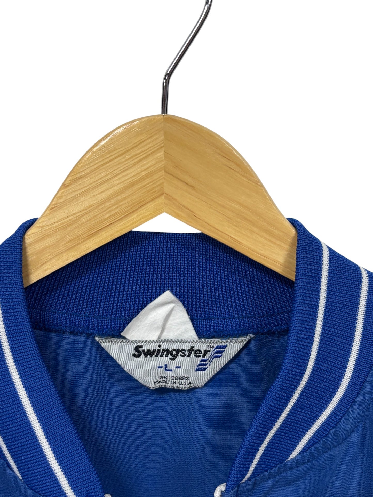 Vintage 80's Swingster Funk's G Blue Zip Up Jacket Size Large