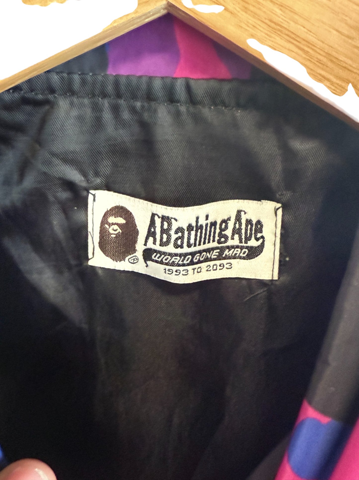 Bape Bathing Ape Purple Camo Coach Jacket Size Large