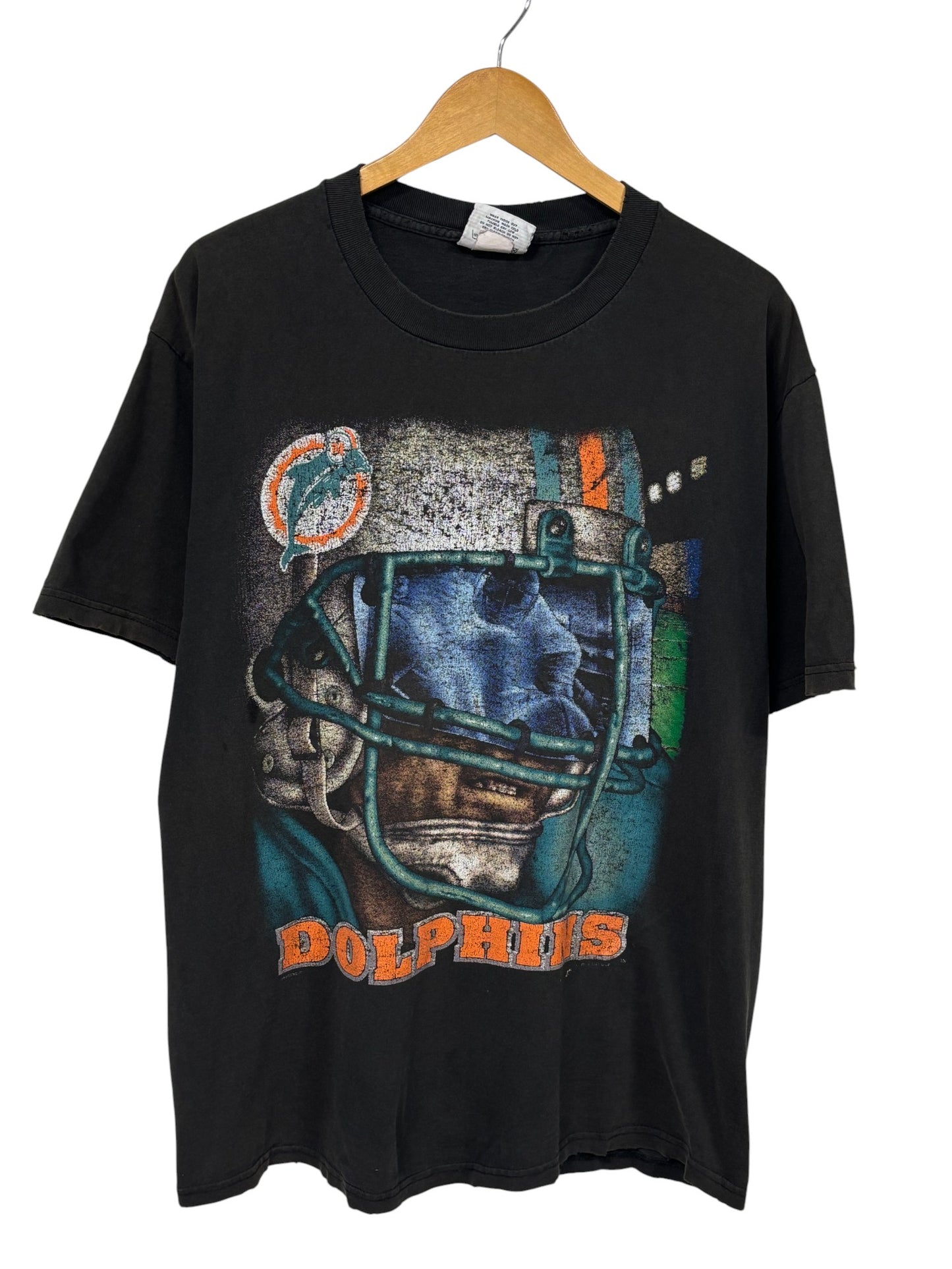 Vintage 90's Miami Dolphins Big Print NFL Graphic Tee Size Large