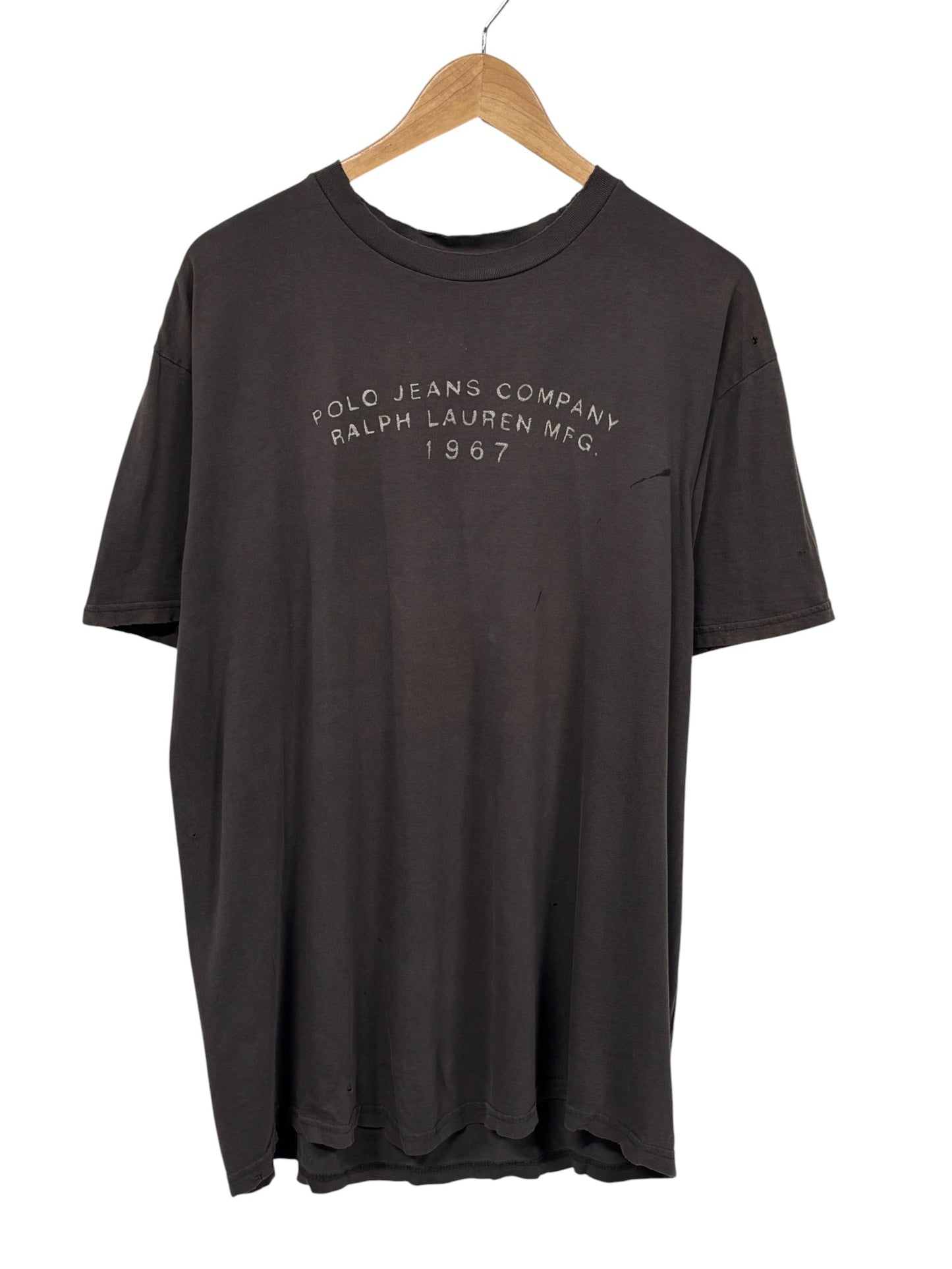Vintage Polo Ralph Lauren Jeans Co Faded Black Thrashed Tee Size Large