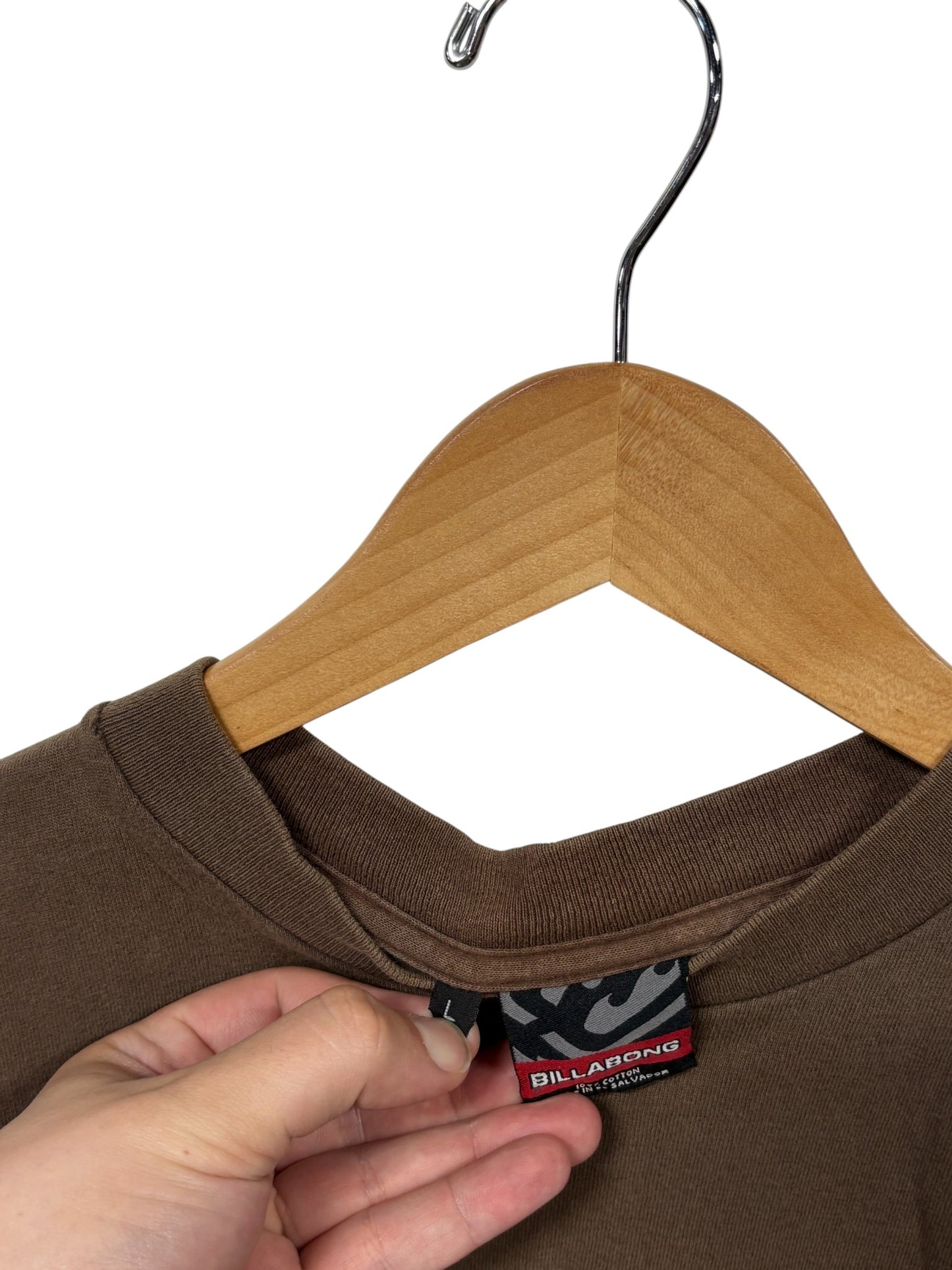 Vintage Y2K Billabong Surf Logo Brown Graphic Tee Size Large