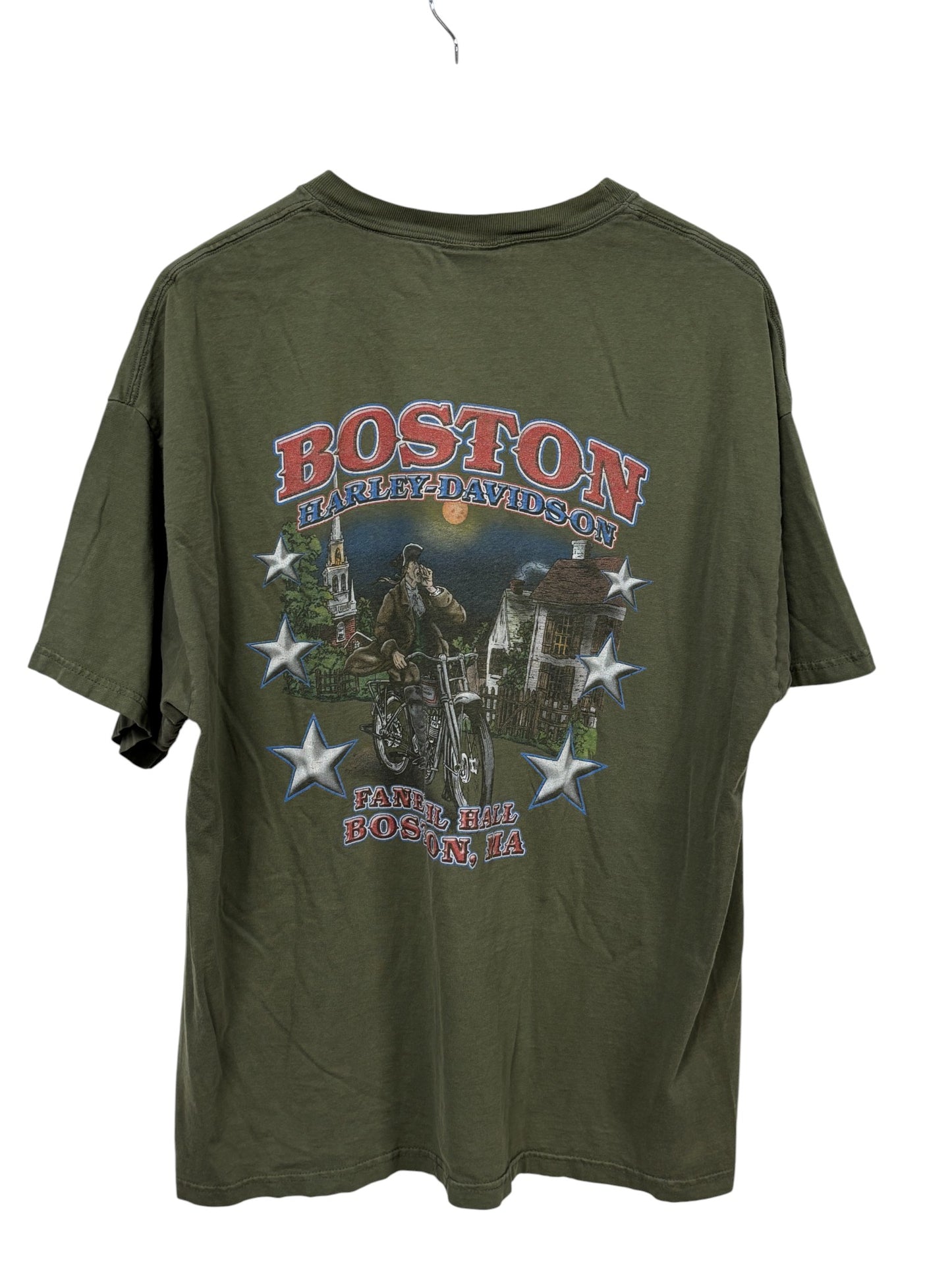 Harley Davidson Boston Massachusetts Biker Graphic Tee Size XL