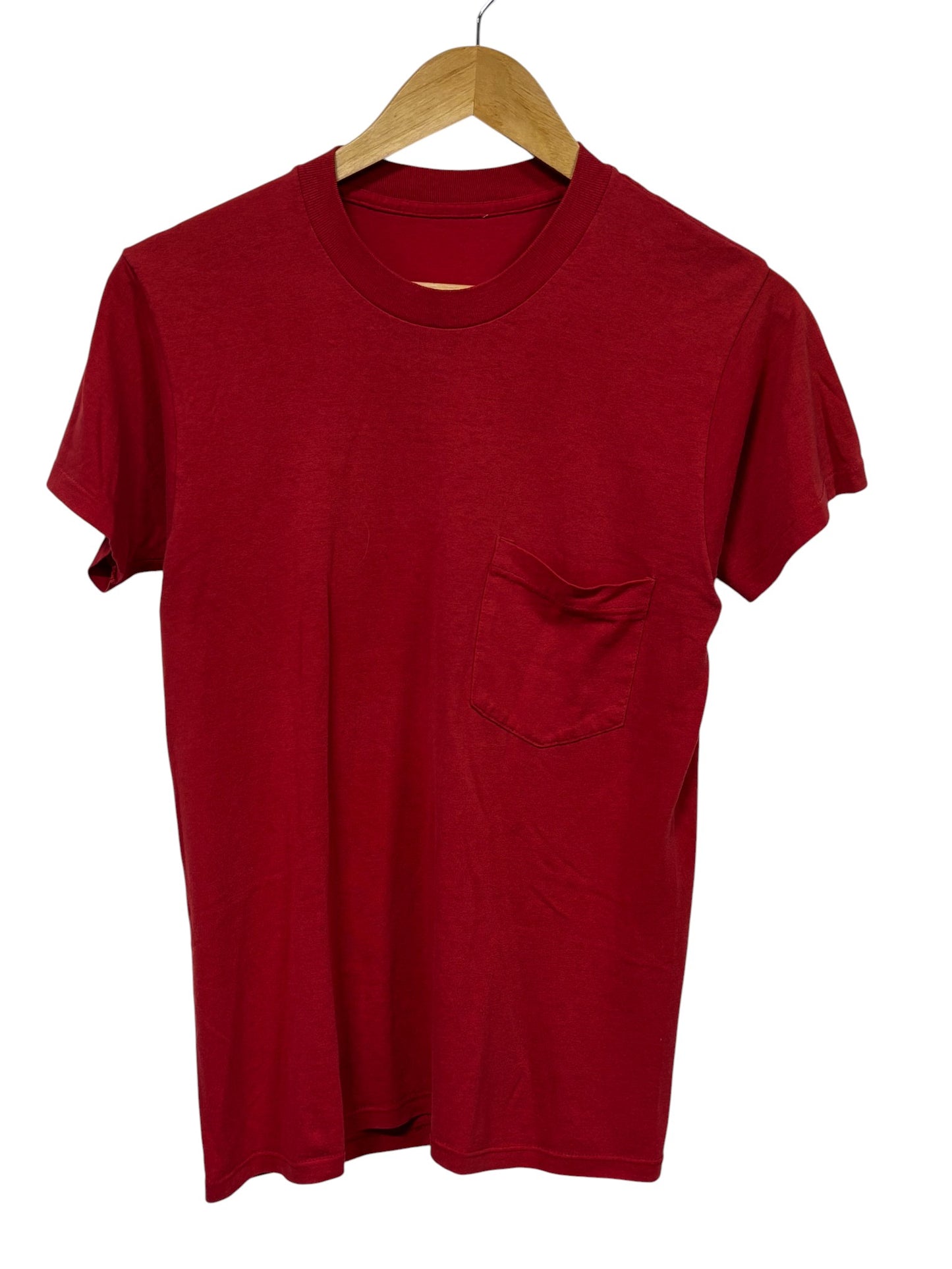 Vintage 90's Red Blank Pocket Tee Size Medium