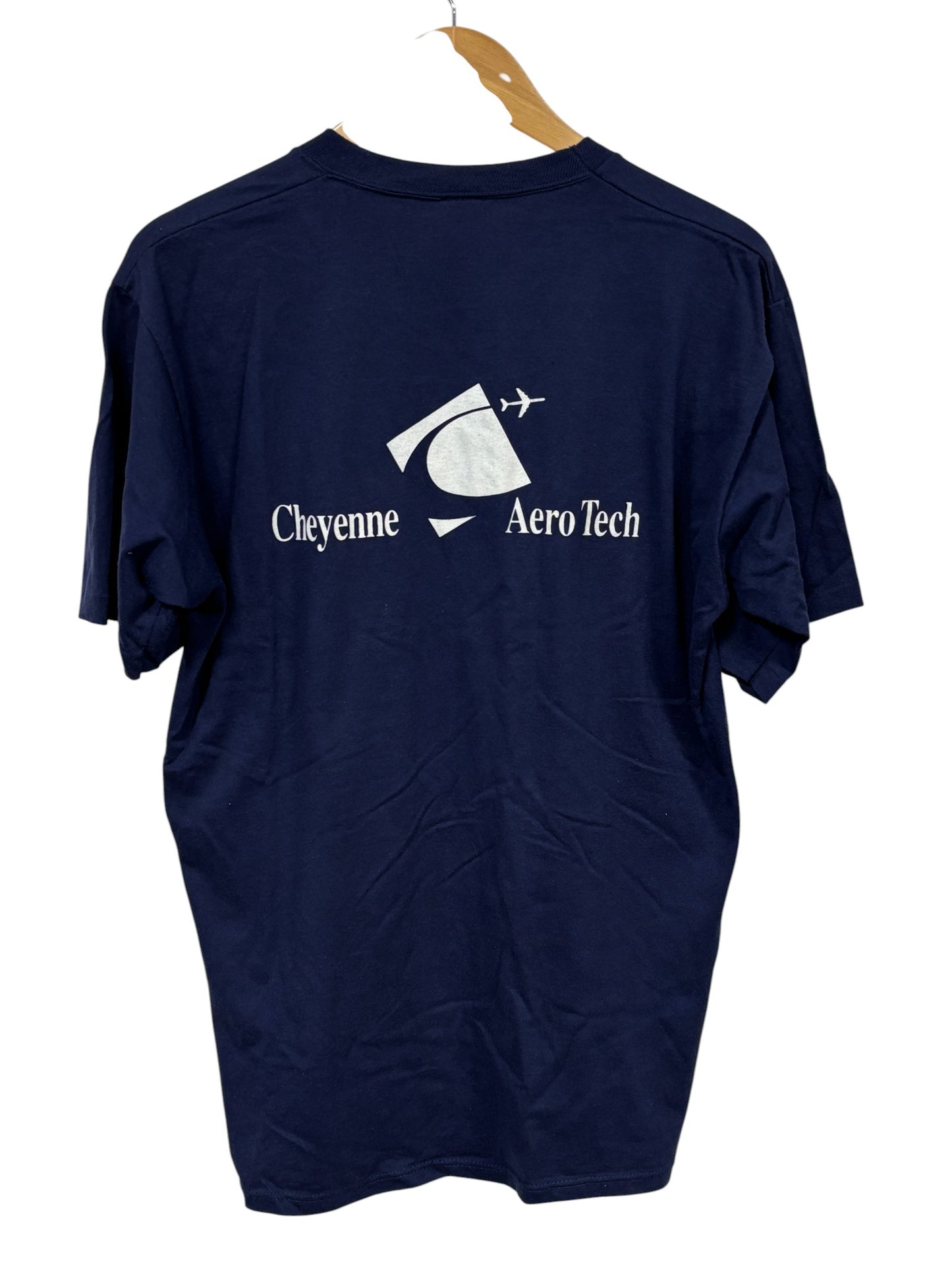 Vintage 90's Cheyenne Aero Tech Airplane Graphic Tee Size XXL