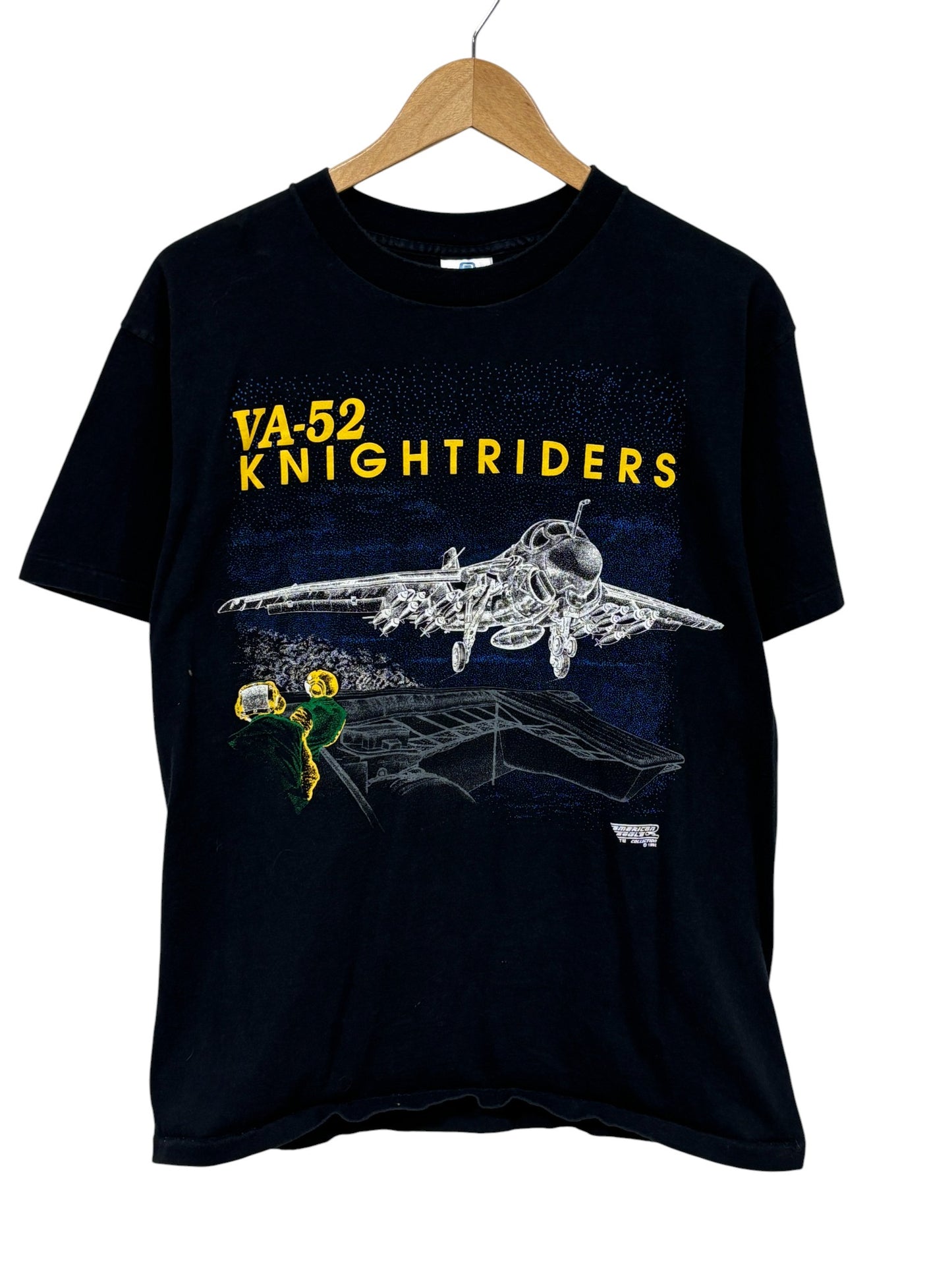 Vintage 90's Va-52 Knightriders Fighter Jet Graphic Tee Size Large
