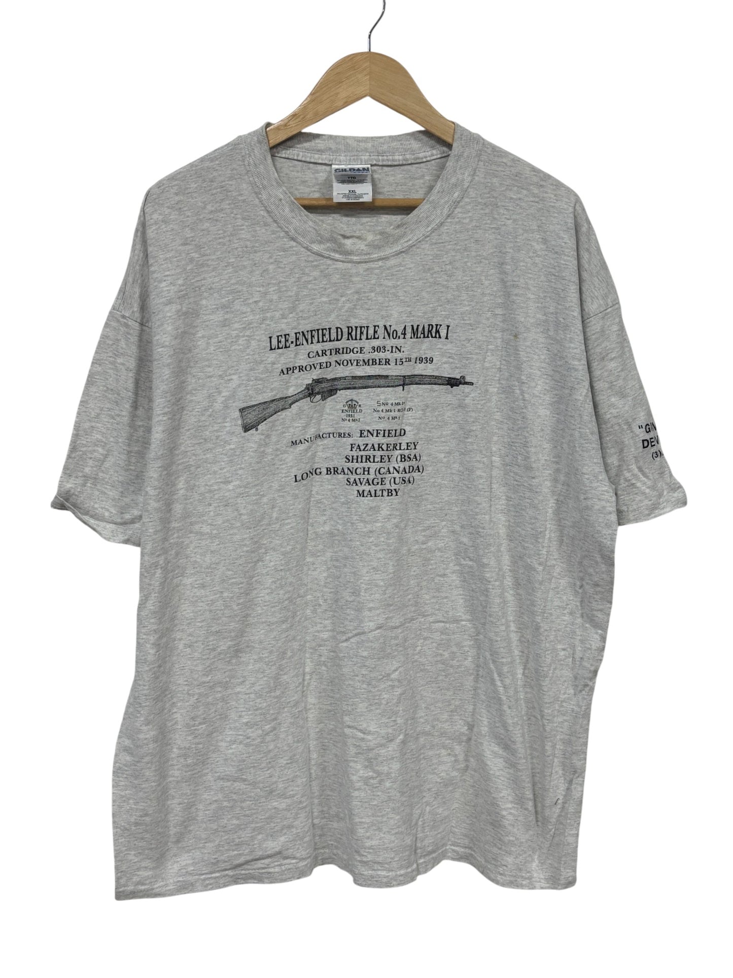 Vintage 90's American Enfield Mark 1 Rifle Graphic Tee Size XXL