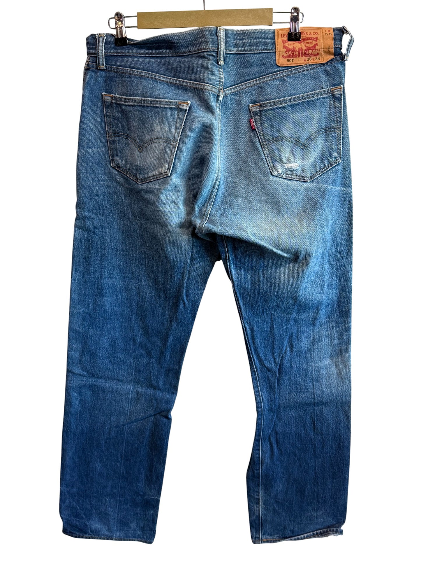 Levi's 501 Crotch Blown Out Jeans Size 35x33