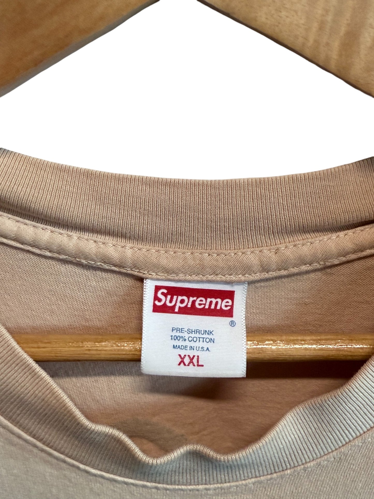 Supreme Asspizza Tan Triple Box Logo Tee Size XXL