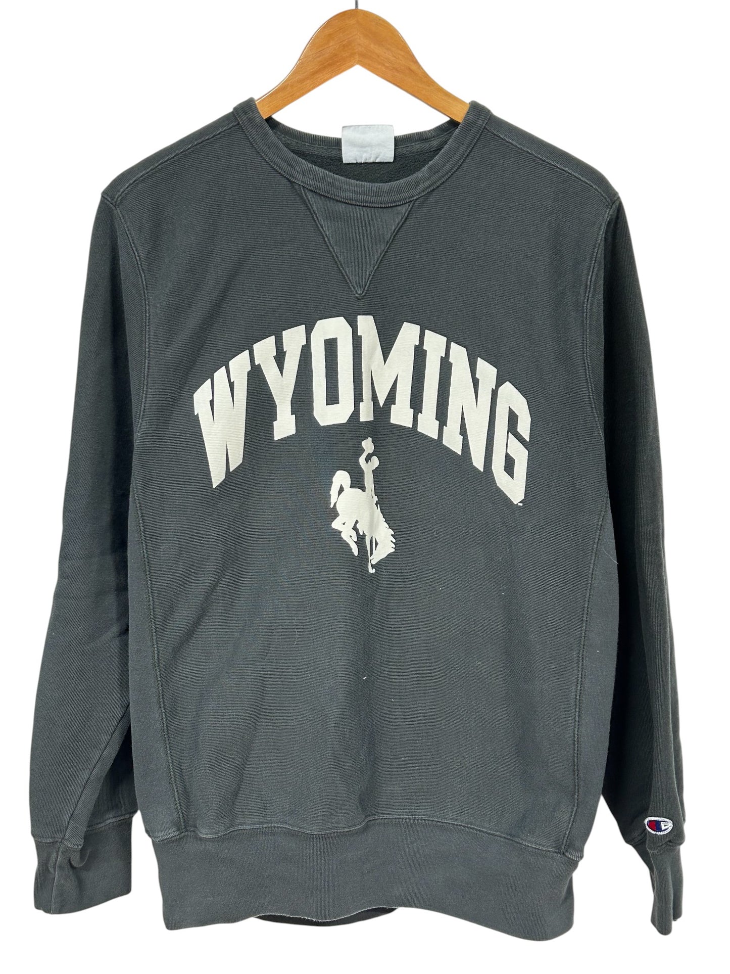 Champion Wyoming Cowboys Reverse Weave Grey Sweater Size Medium