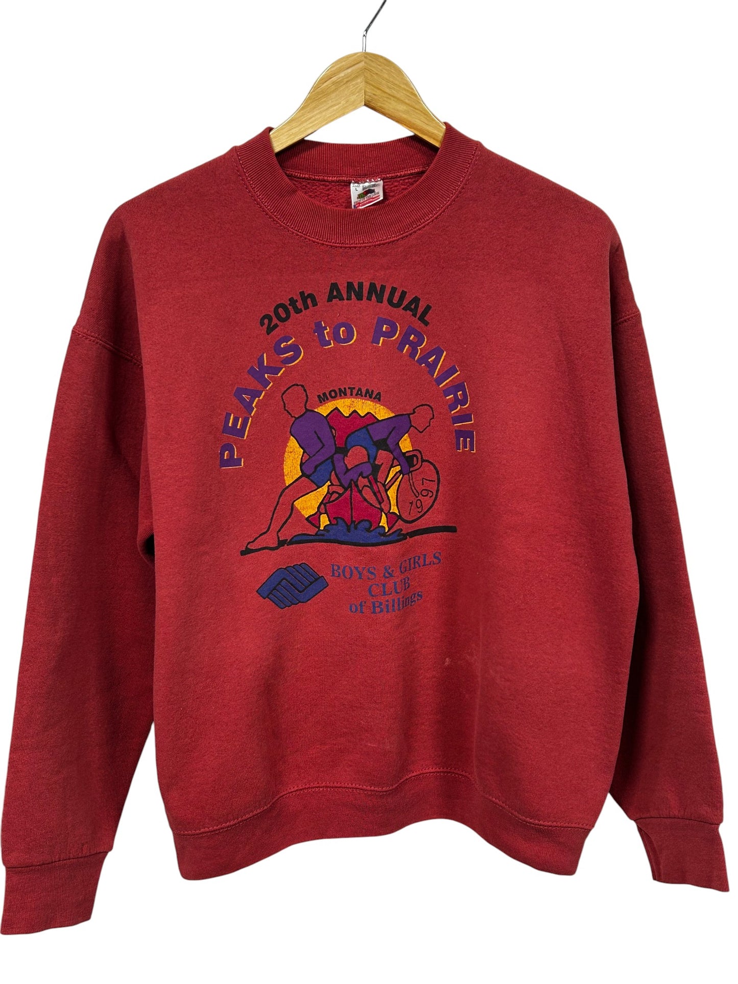 Vintage 90's Billings Montana Boys Girls Club Marathon Sweater Size Large