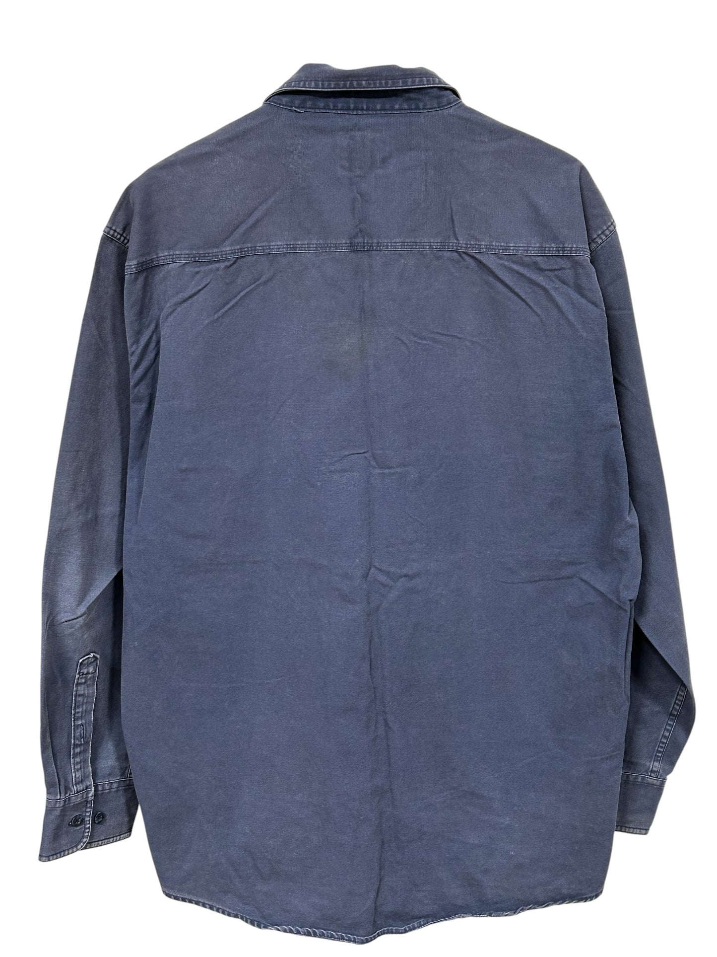 Vintage Cabelas Stonewash Canvas Blue Button Up Shirt Size Large