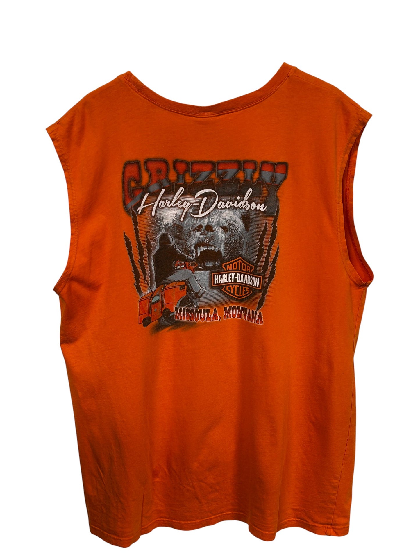 Harley Davidson Grizzly Missoula Montana Cutoff Biker Tee Size XXL