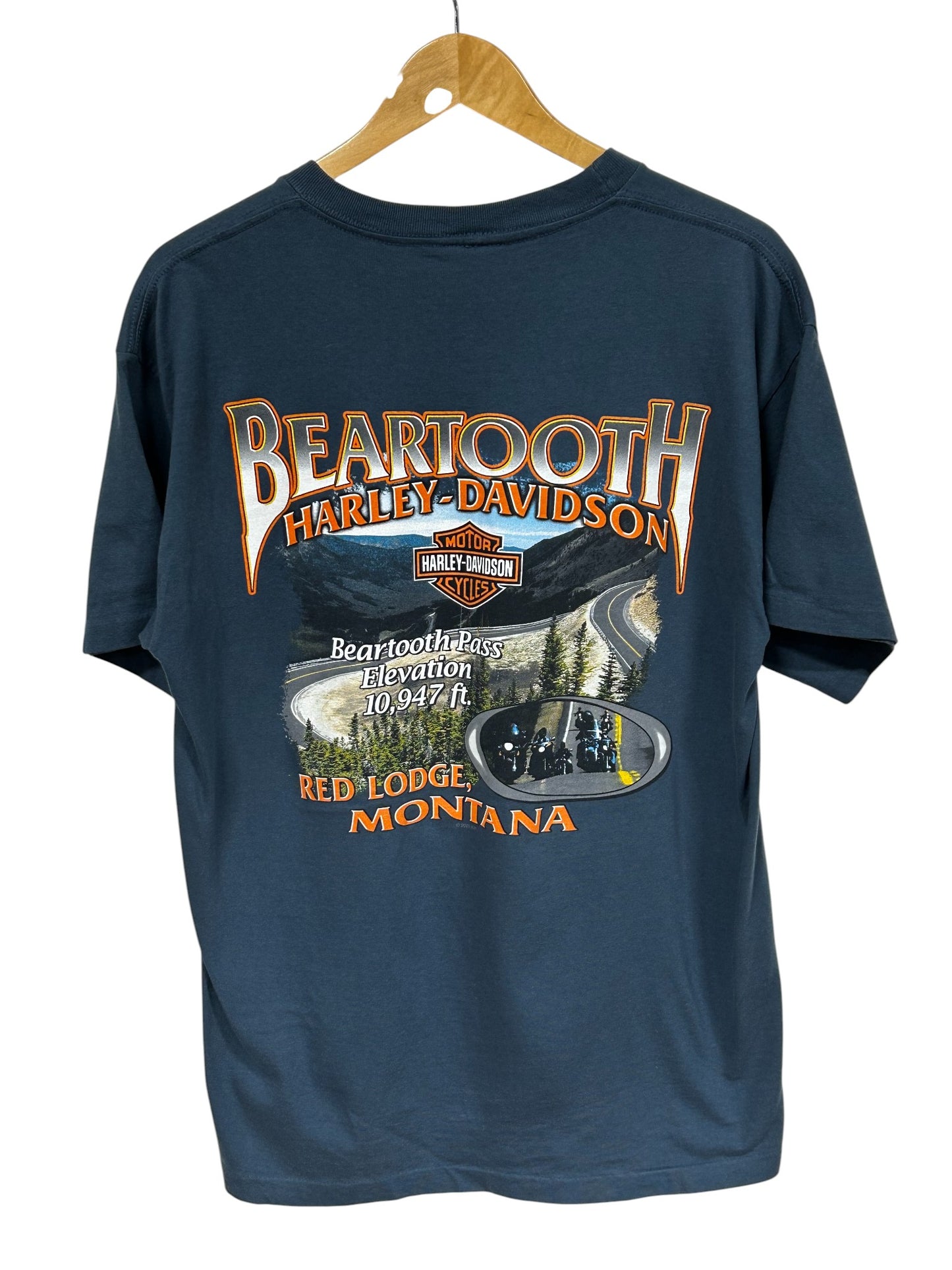 Harley Davidson Red Lodge Montana Beartooth Biker Graphic Tee Size Large