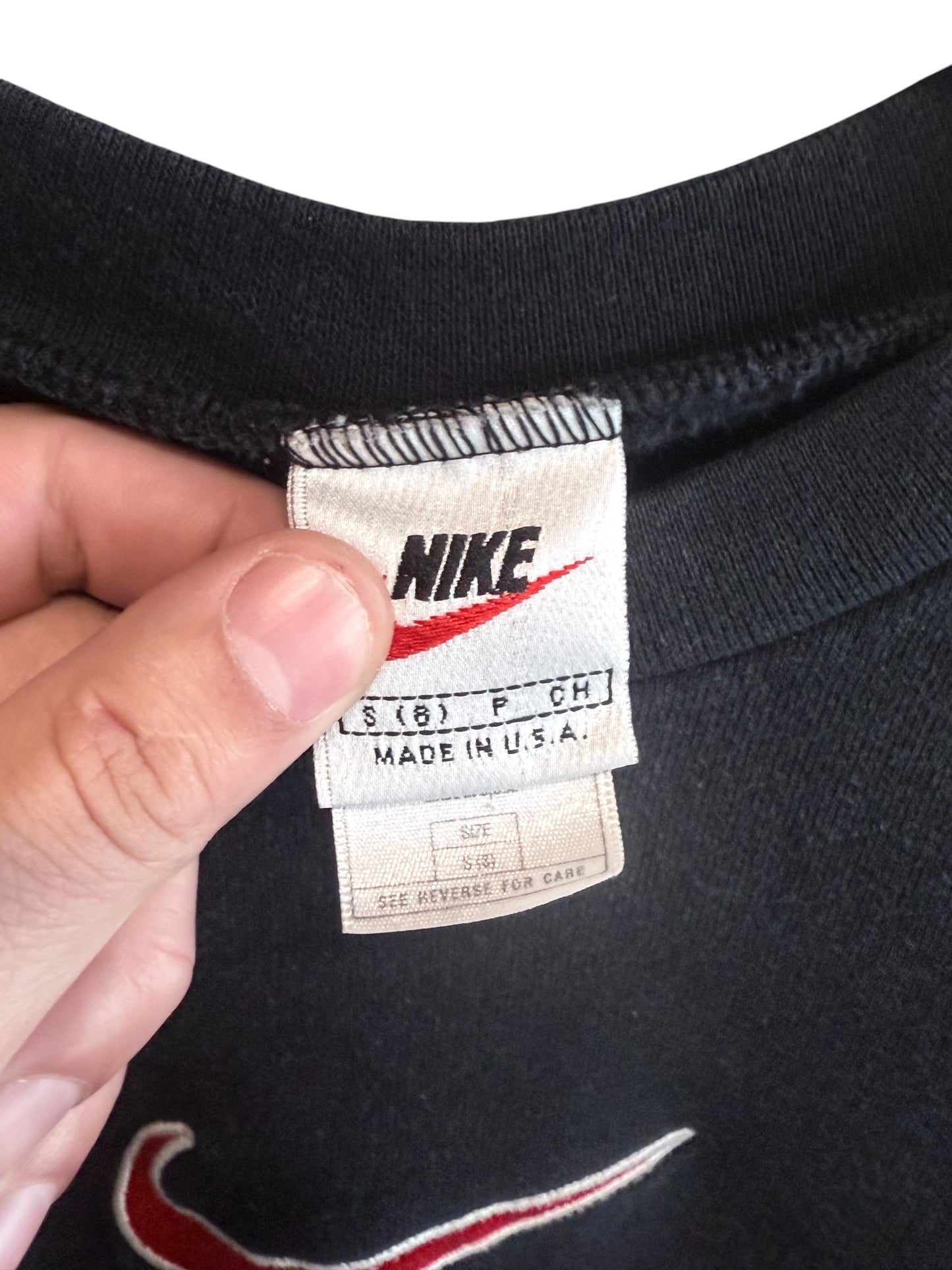 Vintage 90's Nike Swoosh Logo Black Sweater Size XS