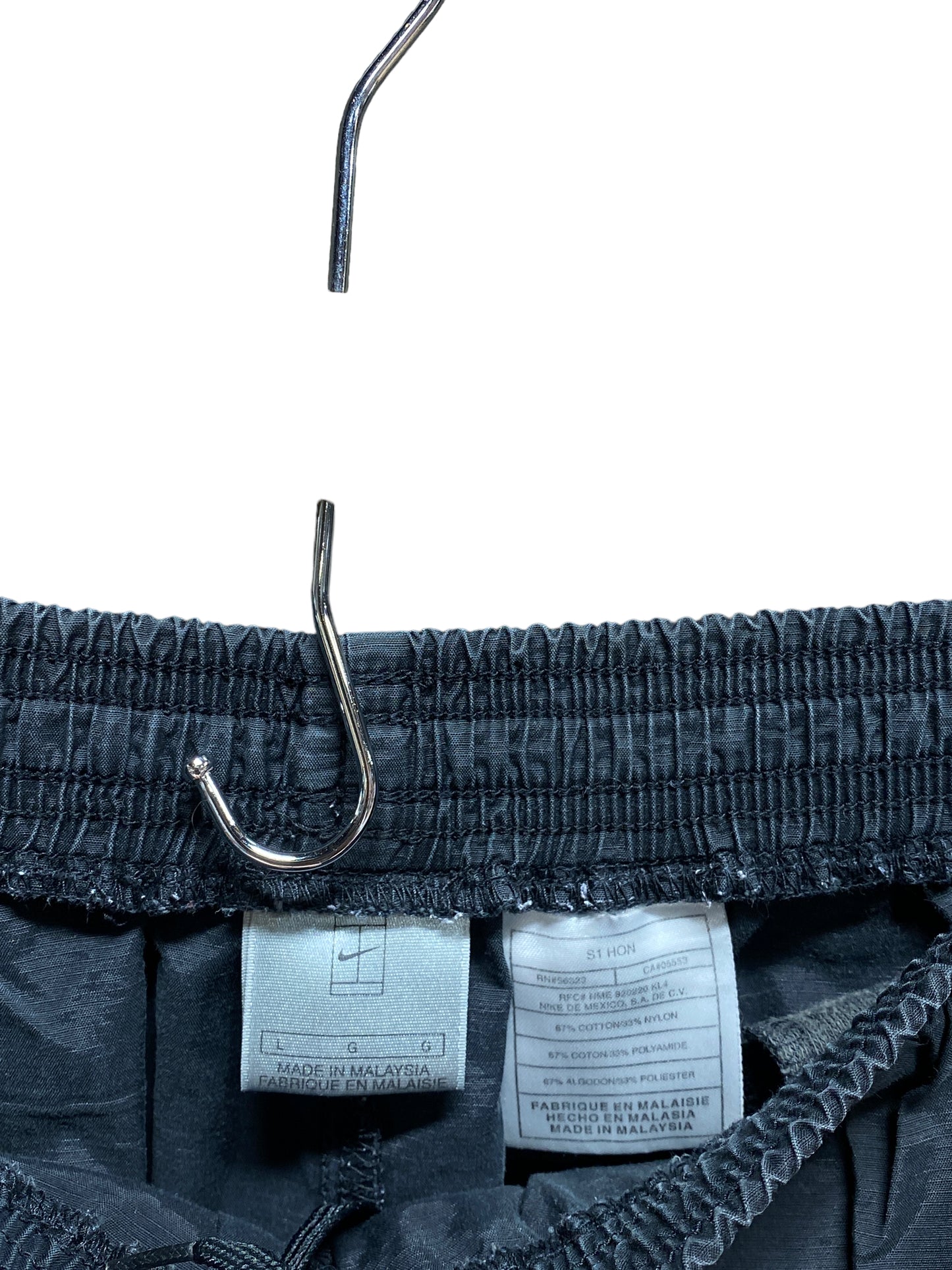 90's Nike Challenger Court Black Nylon Shorts Size Large