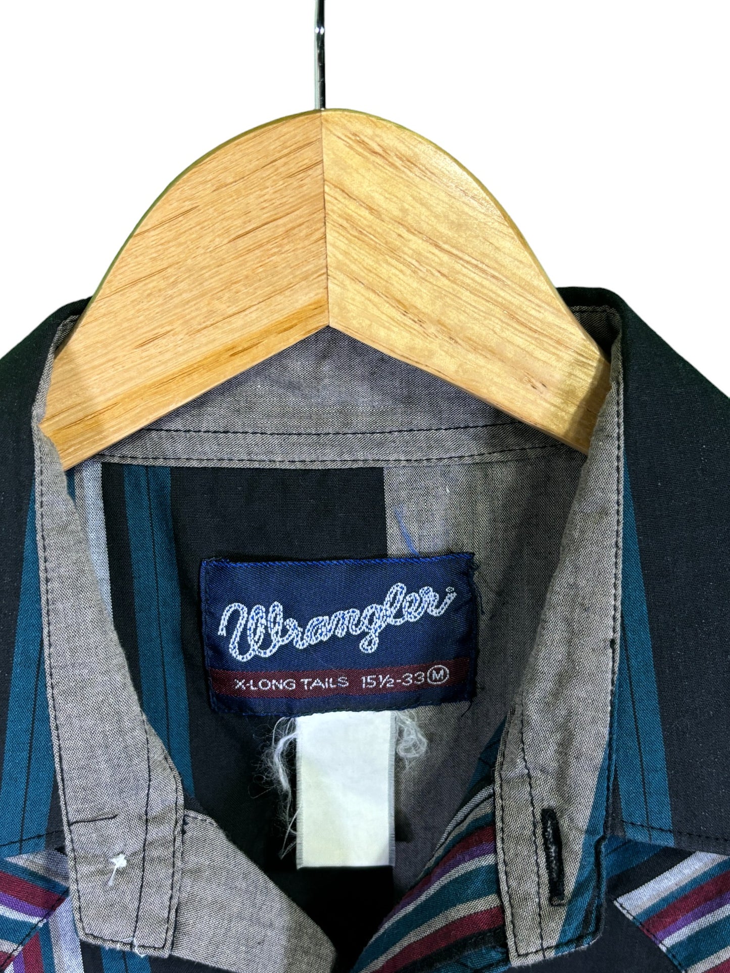 Vintage Wrangler Pearl Snap Button Up Brushpopper Western Shirt Size Medium